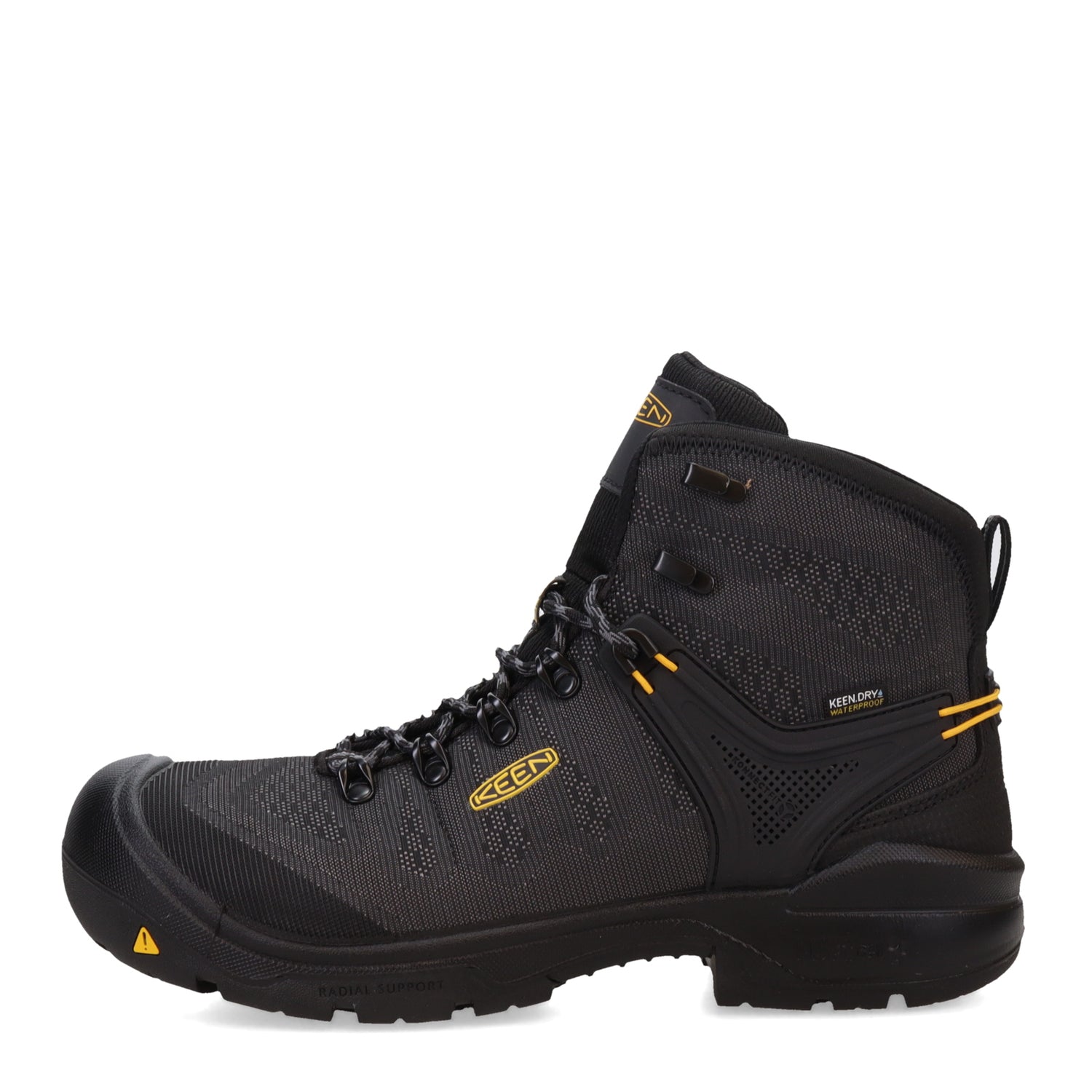 Peltz Shoes  Men's Keen Dearborn 6in Waterproof Comp Toe Work Boot Black/Steel Grey 1025692