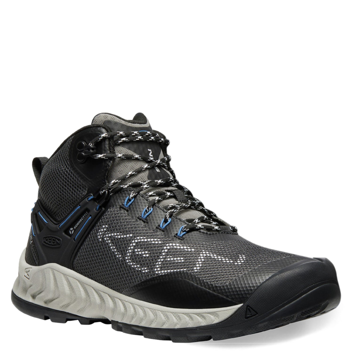 Peltz Shoes  Men's Keen NXIS EVO Waterproof Boot Magnet/Bright Cobalt 1026108
