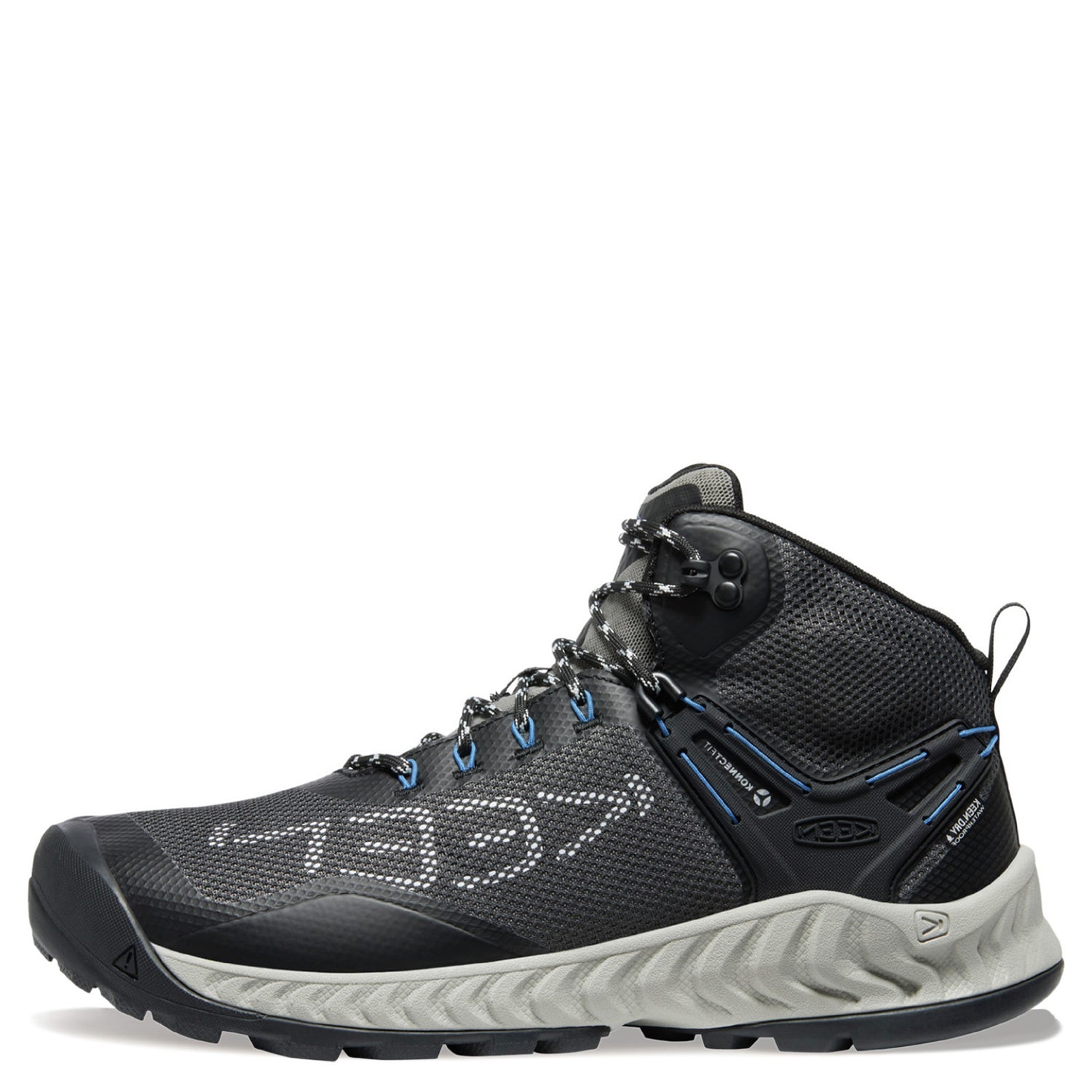 Peltz Shoes  Men's Keen NXIS EVO Waterproof Boot Magnet/Bright Cobalt 1026108