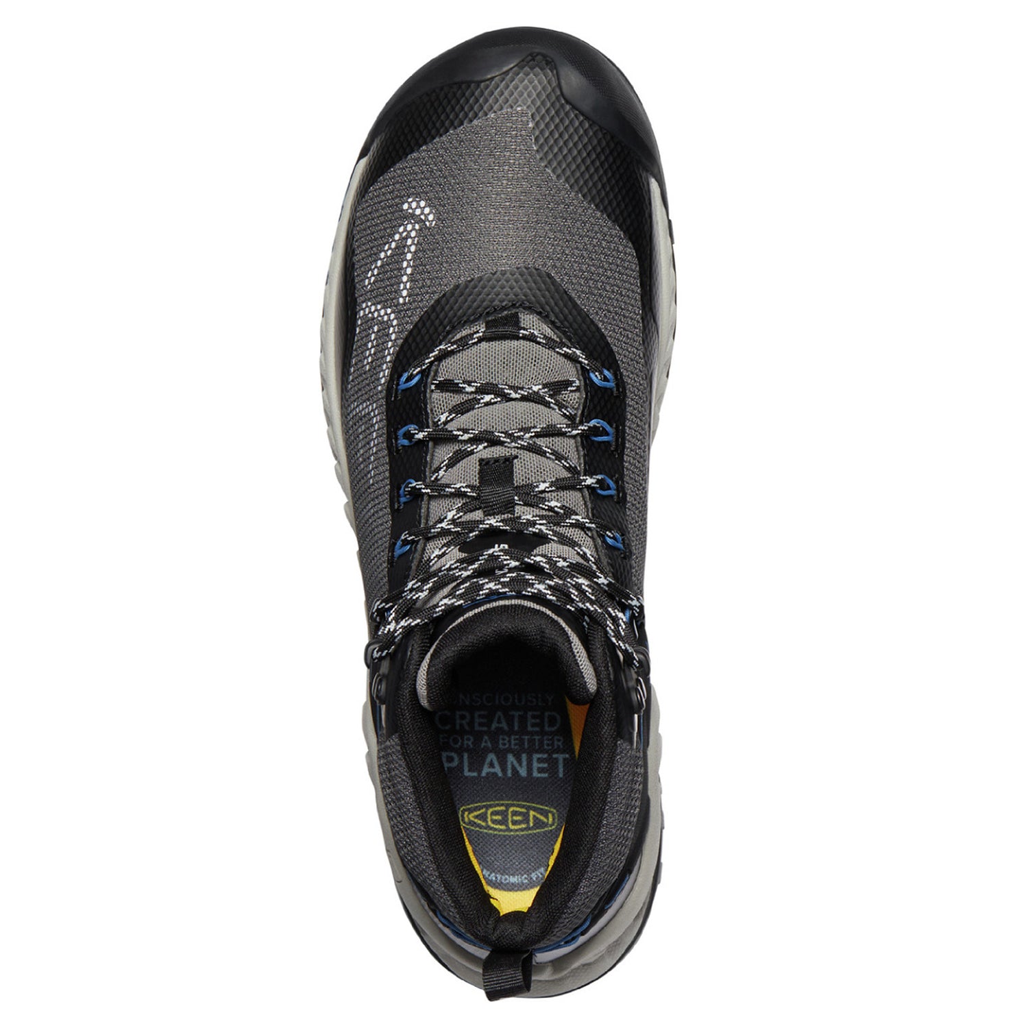 Peltz Shoes  Men's Keen NXIS EVO Waterproof Boot Magnet/Bright Cobalt 1026108