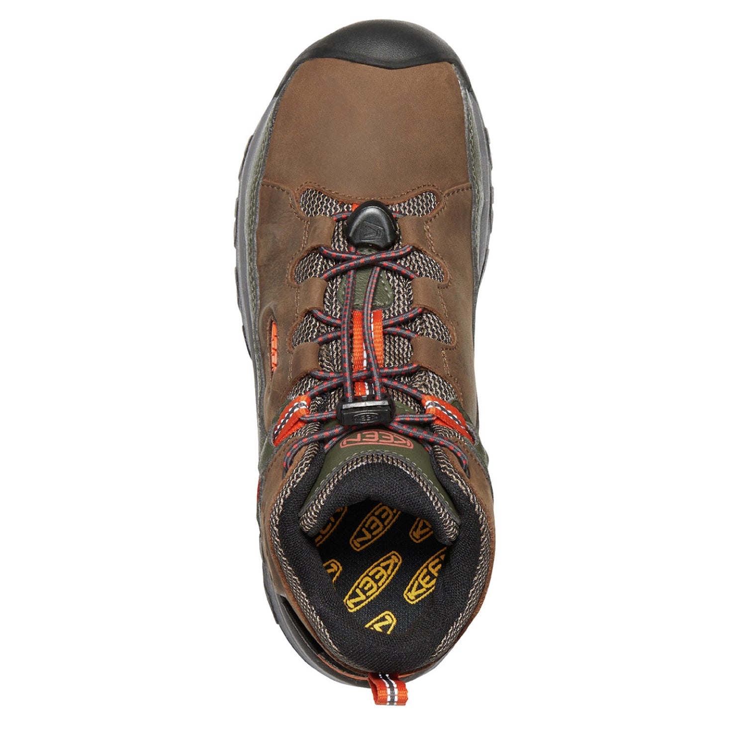 Peltz Shoes  Boy's Keen Targhee Mid Waterproof Hiking Boot - Little Kid & Big Kid Dark Earth 1026299