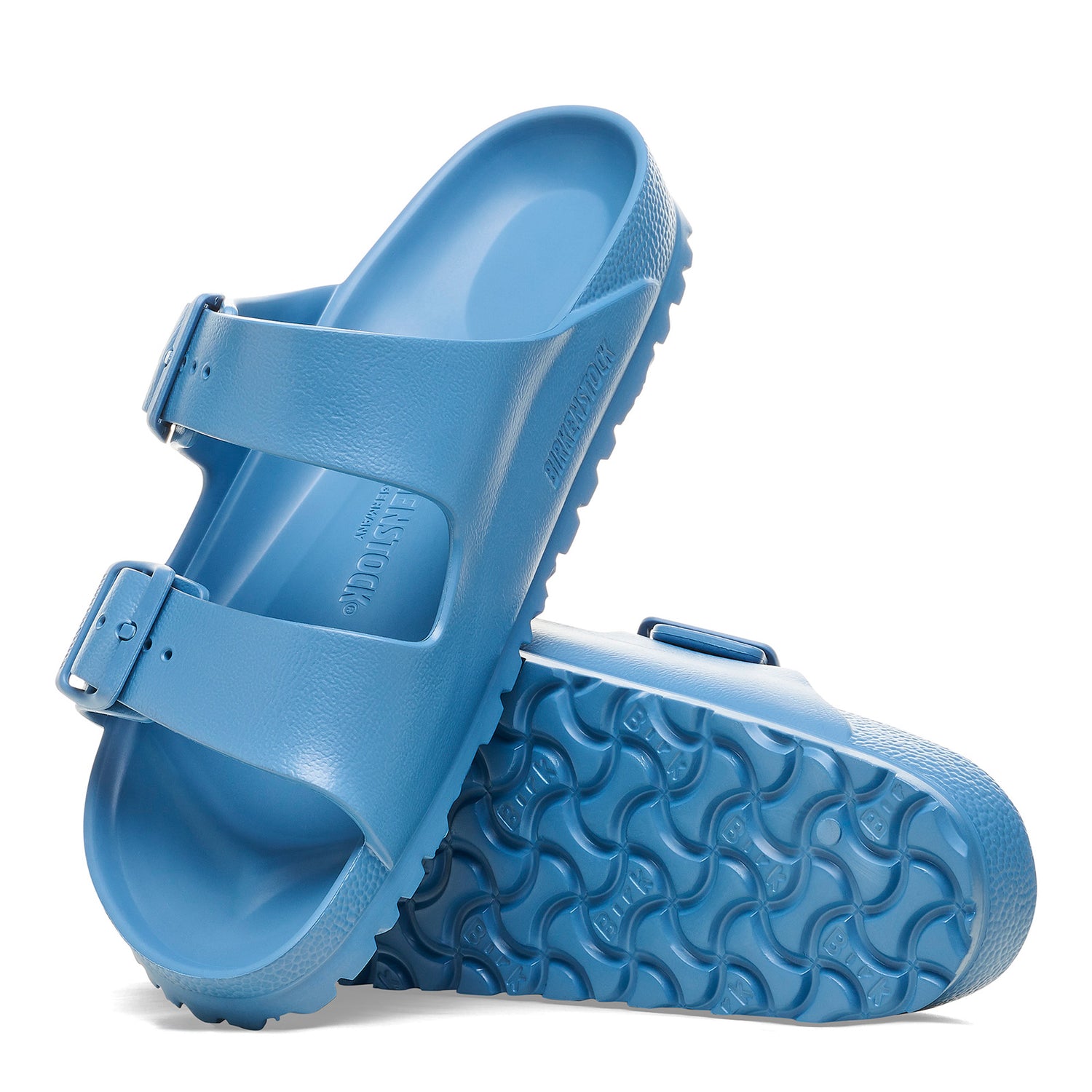 Peltz Shoes  Women's Birkenstock Arizona Essentials EVA Sandal Elemental Blue 1027 376 N