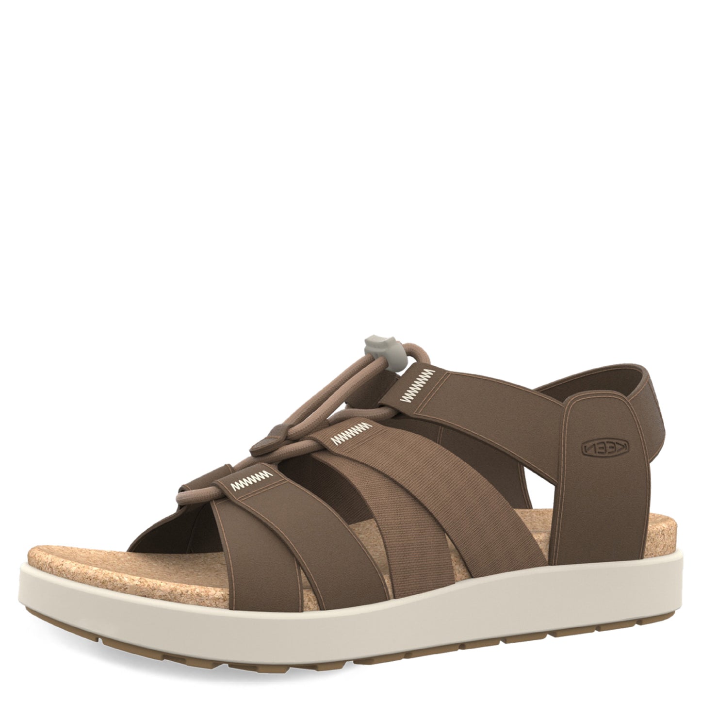 Peltz Shoes  Women's Keen Elle Mixed Strap Sandal Toasted Coconut 1027280