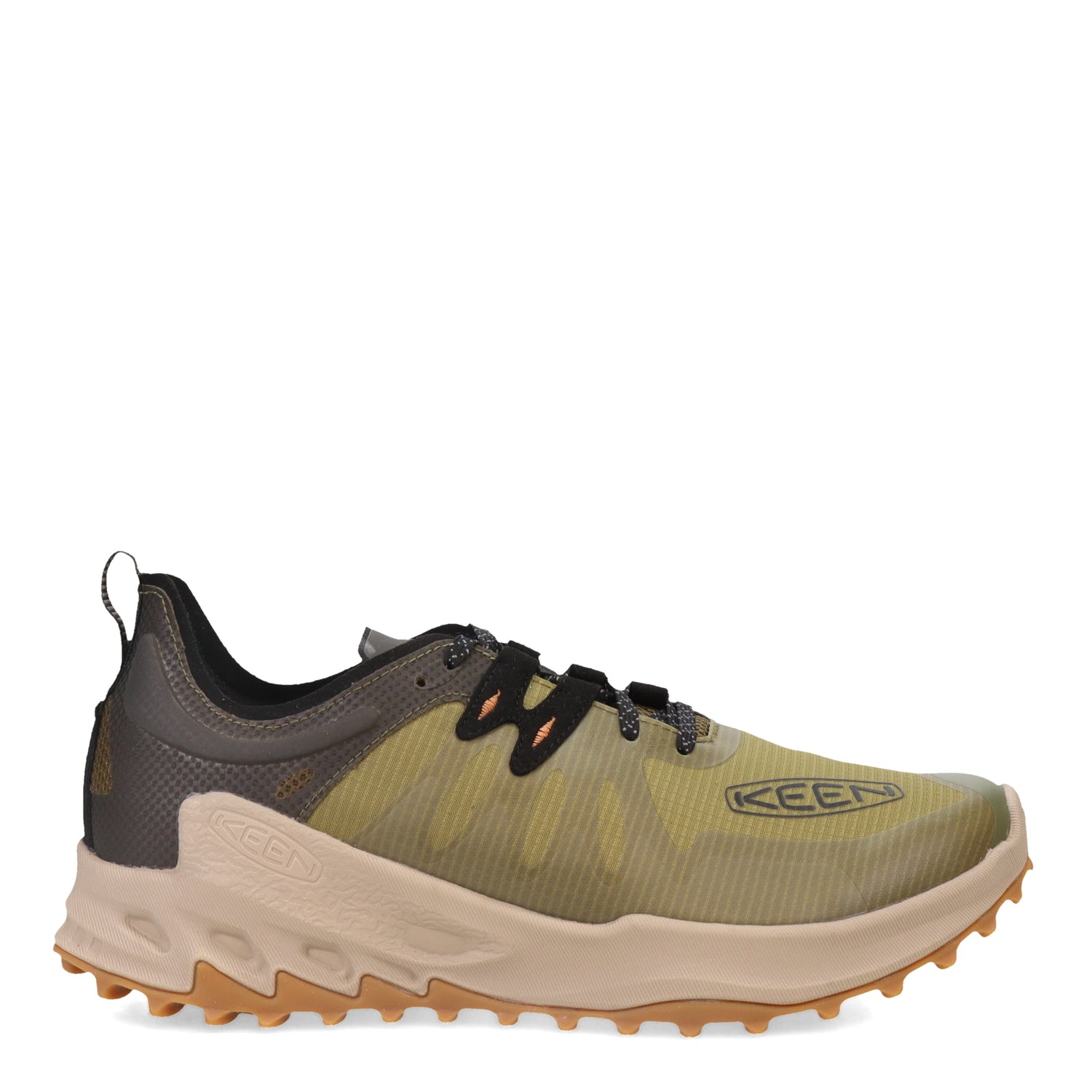 Peltz Shoes  Men's KEEN Zionic Speed Hiking Shoe Dark Olive/Scarlet Ibis 1028183