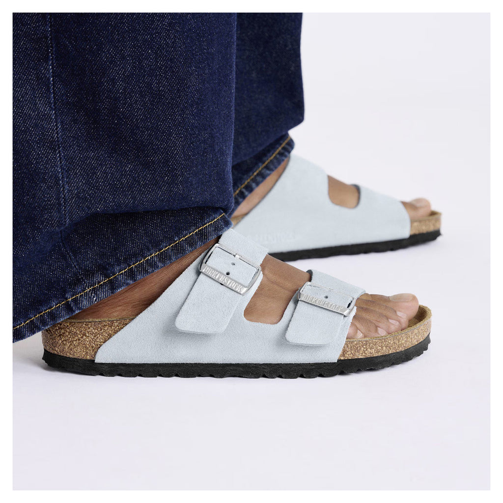 Women's Birkenstock Arizona Slide Sandal - Narrow Fit BABY BLUE 1029310 N