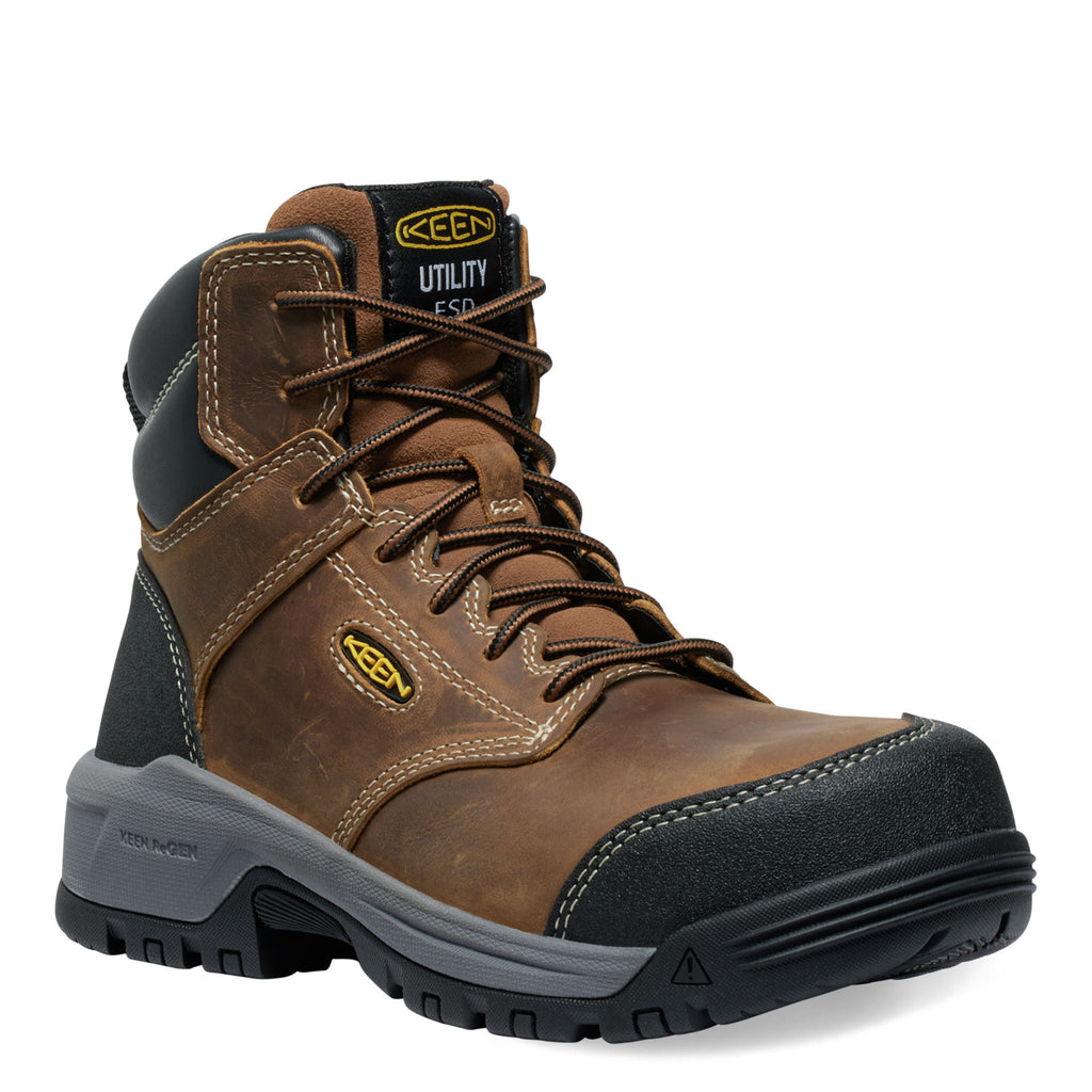 Women's KEEN Utility Evanston 6-inch ESD Composite Toe Work Boot BISON/BLACK 1029391