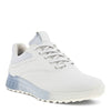 Peltz Shoes  Women's Ecco Golf S-Three Golf Shoe White/Dusty Blue 102963-60618