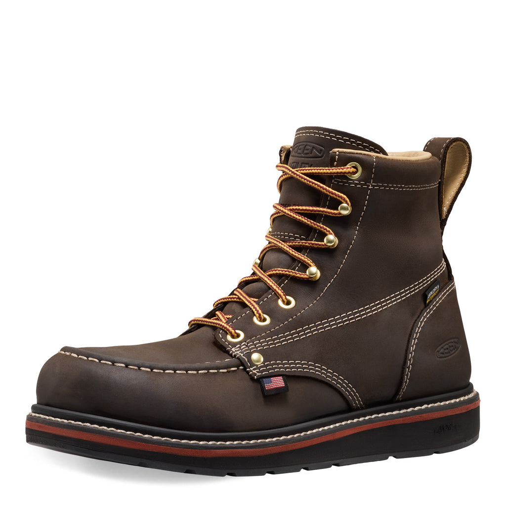 Men's KEEN Utility Liberty 6-Inch Waterproof Carbon Toe Work Boot COFFEE 1032238