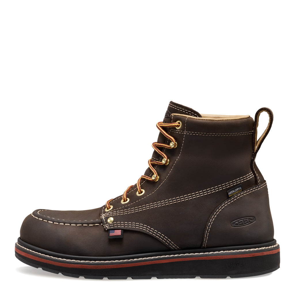 Men's KEEN Utility Liberty 6-Inch Waterproof Carbon Toe Work Boot COFFEE 1032238