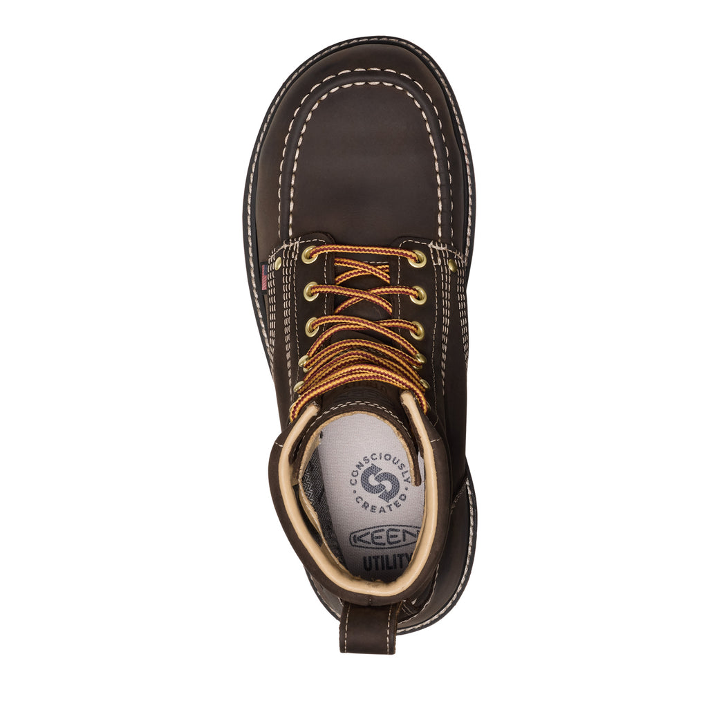 Men's KEEN Utility Liberty 6-Inch Waterproof Carbon Toe Work Boot COFFEE 1032238