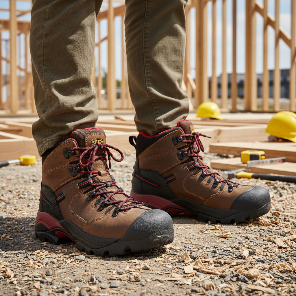 Men's KEEN Utility Pittsburgh Energy 6-inch Waterproof Comp Toe Work Boot BISON 1032285