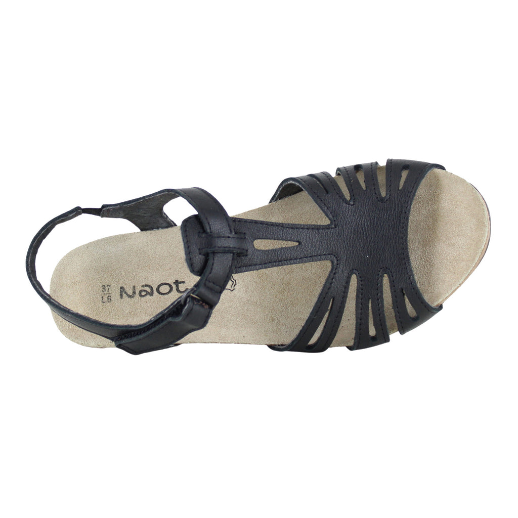 Women's Naot Starlet Sandal BLACK LEATHER 104127-BAF