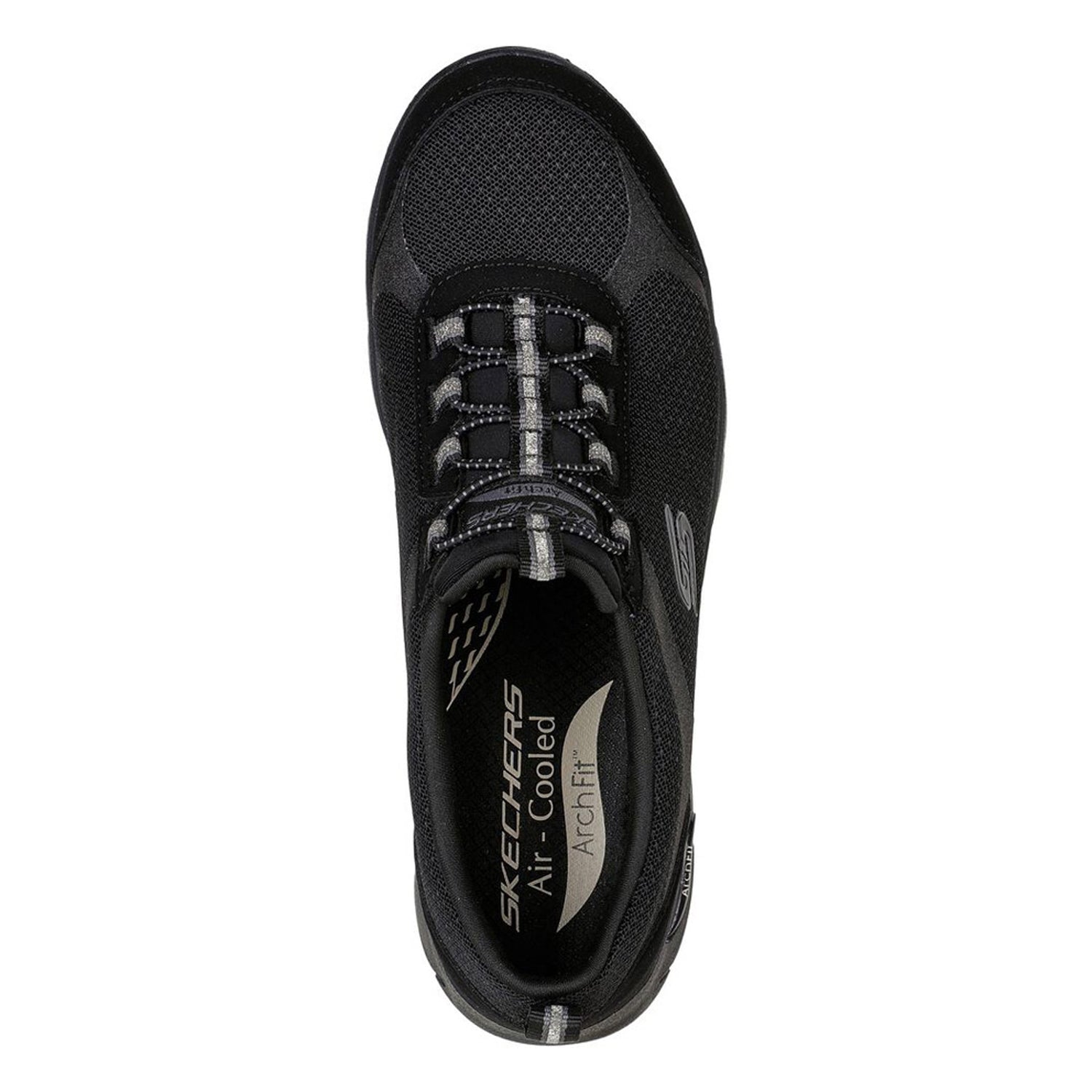 Peltz Shoes  Women's Skechers Arch Fit Refine Her Best Sneaker BLACK  / BLACK 104165-BBK