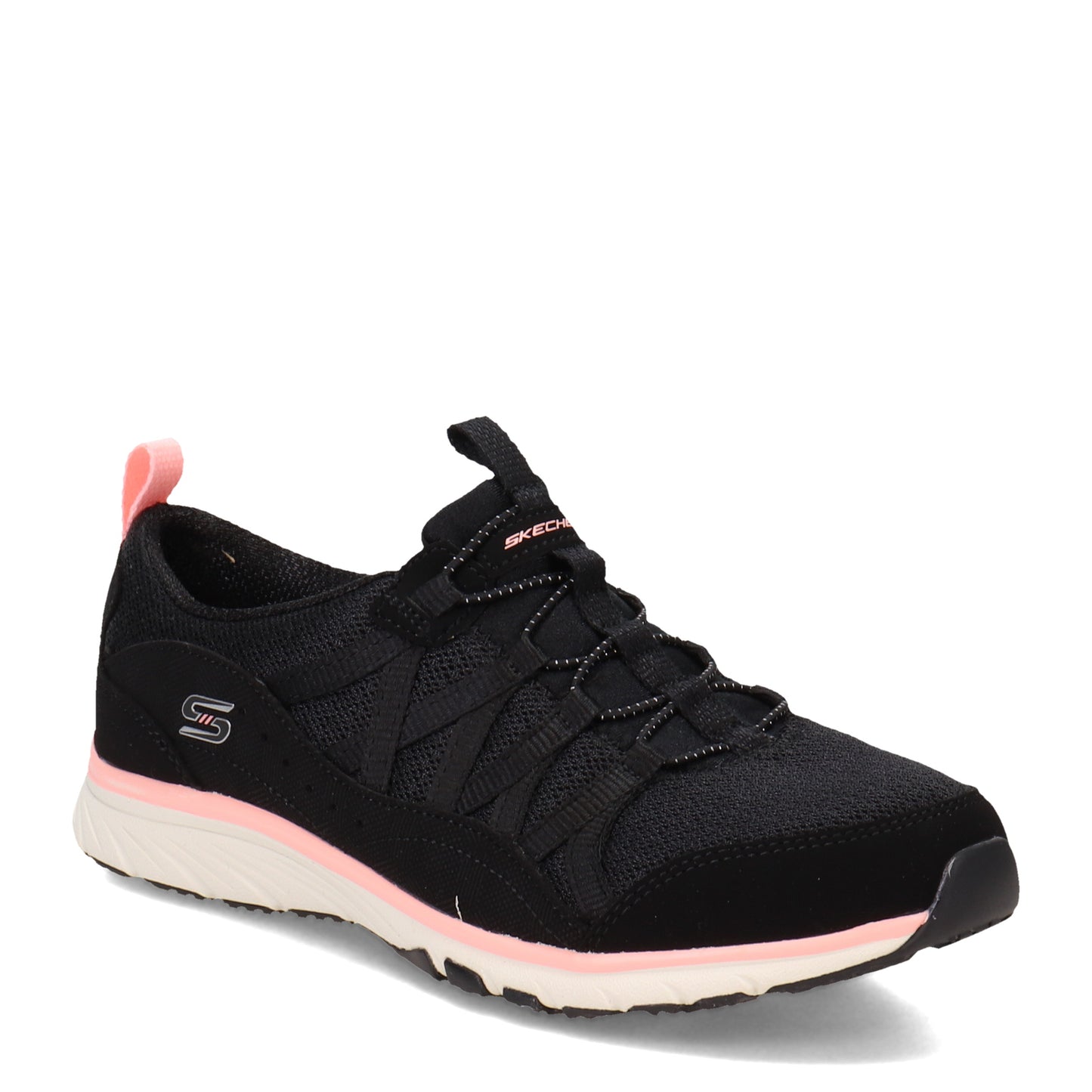 Peltz Shoes  Women's Skechers Gratis Sport - Live Golden Sneaker BLACK / WHITE 104281-BKW