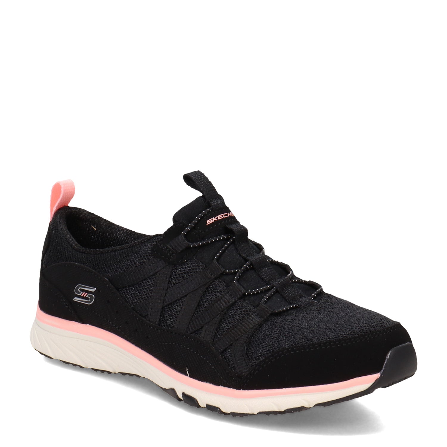 Peltz Shoes  Women's Skechers Gratis Sport - Live Golden Sneaker BLACK / WHITE 104281-BKW