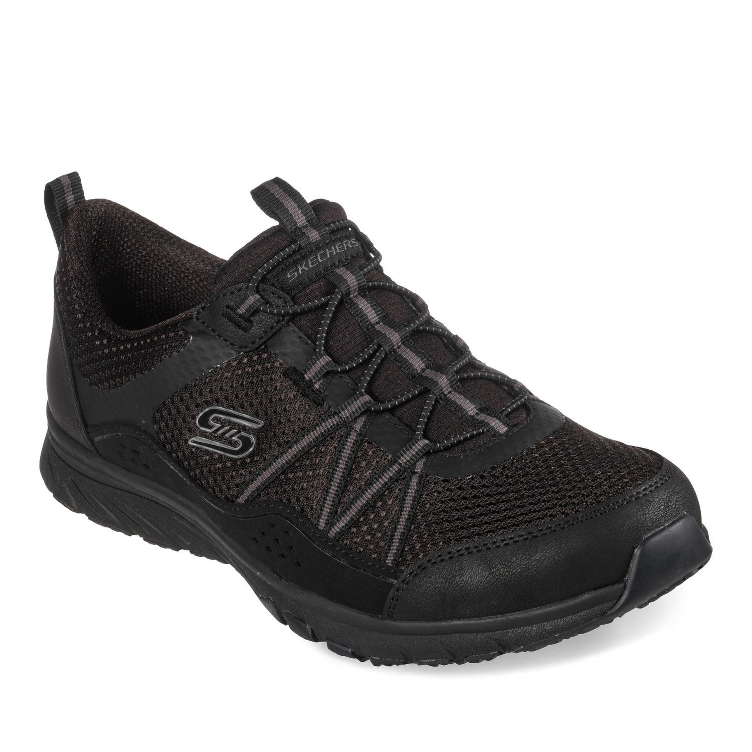 Peltz Shoes  Women's Skechers Gratis Sport Sneaker - Wide Width BLACK 104282W-BBK