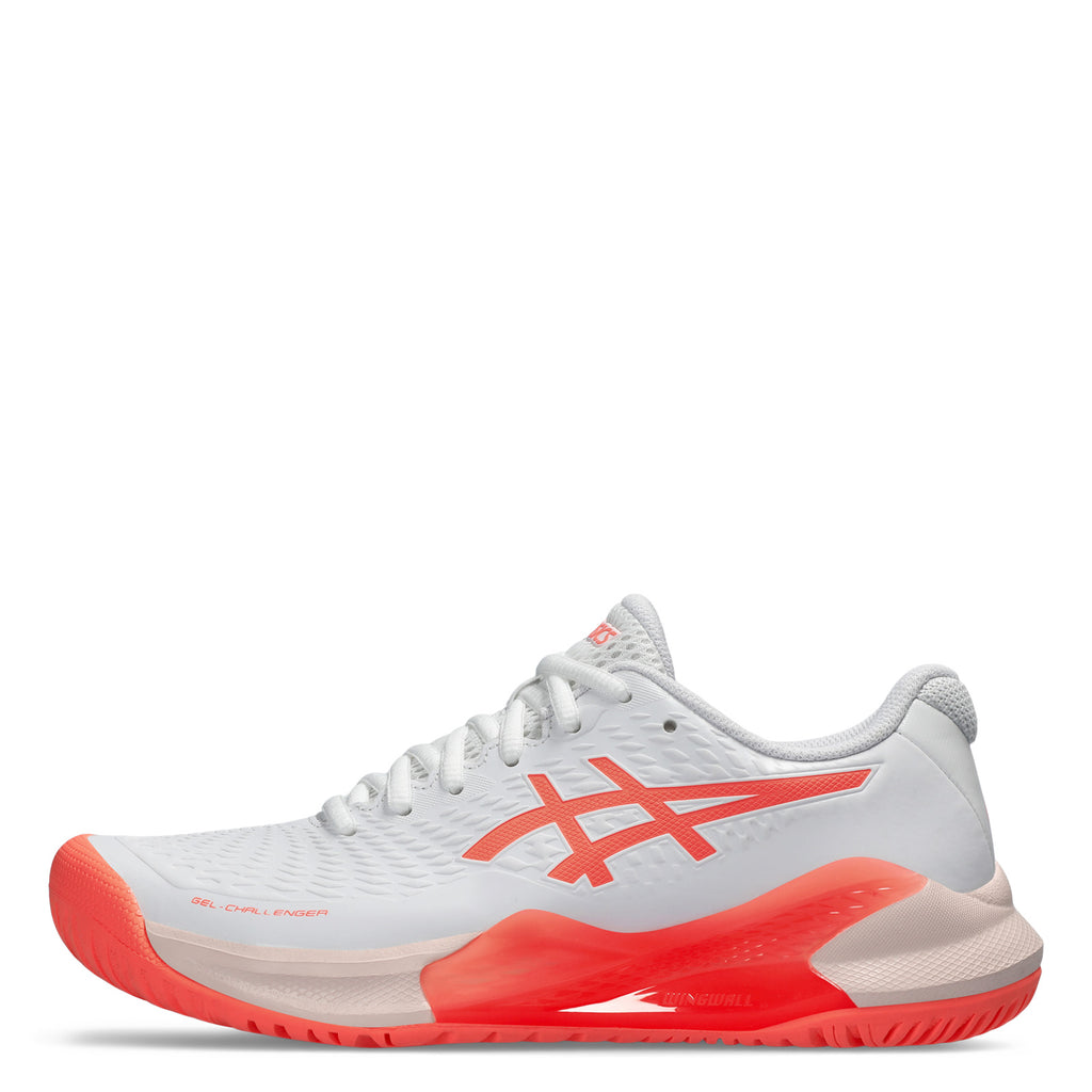 Women's ASICS GEL-Challenger 14 Tennis Shoe WHITE/SUN CORAL 1042A231-101
