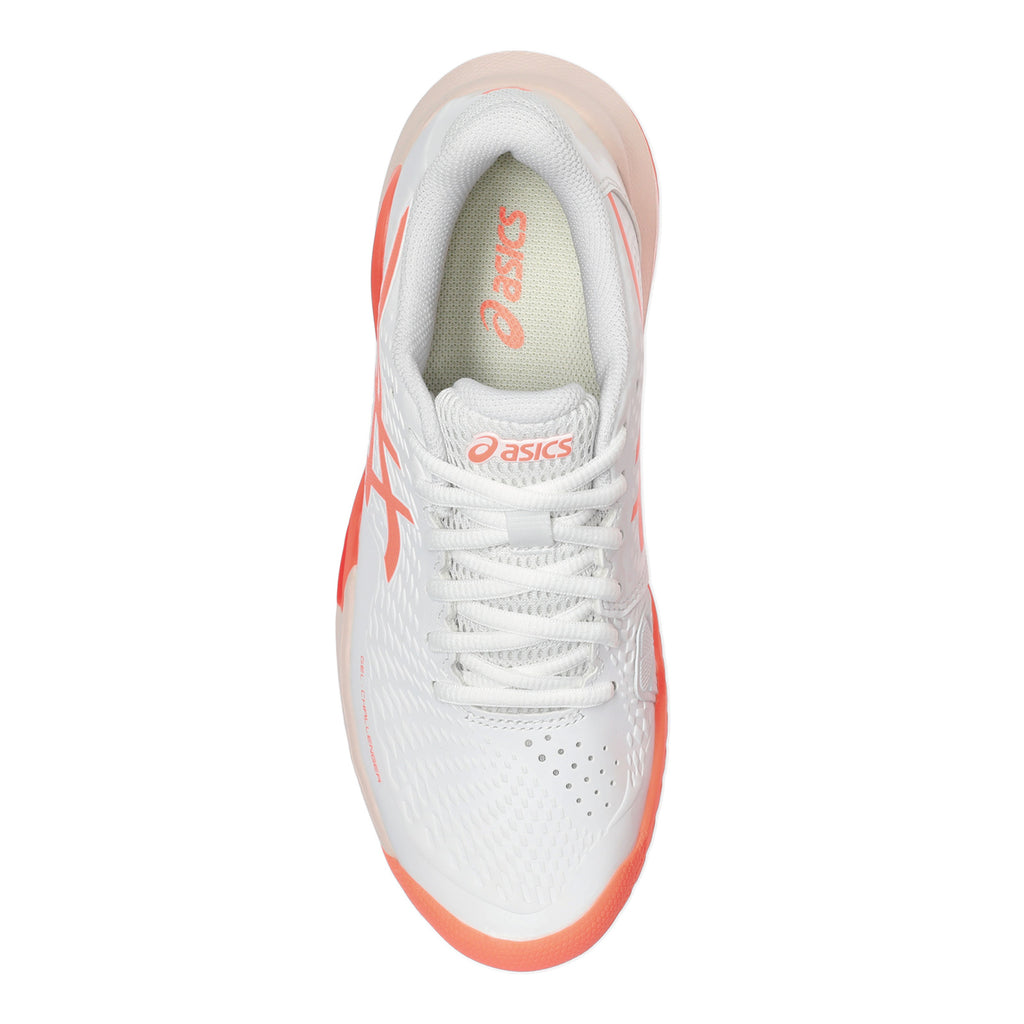 Women's ASICS GEL-Challenger 14 Tennis Shoe WHITE/SUN CORAL 1042A231-101