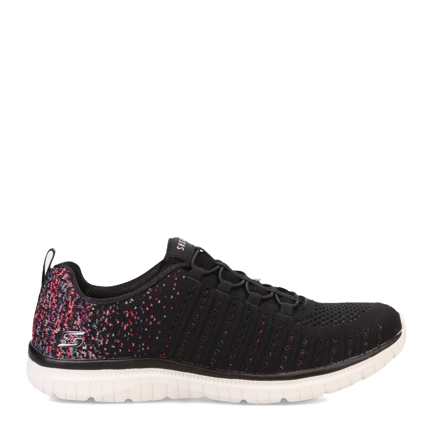 Peltz Shoes  Women's Skechers Virtue Sneaker - Wide Width BLACK PINK 104411W-BKPK