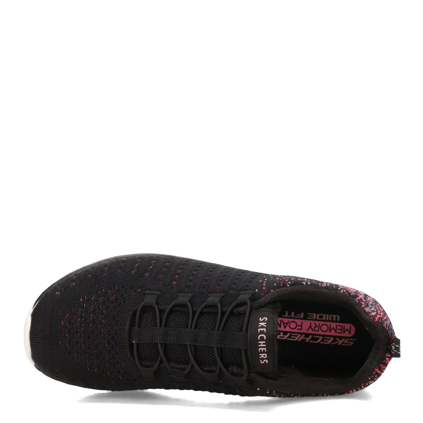 Peltz Shoes  Women's Skechers Virtue Sneaker - Wide Width BLACK PINK 104411W-BKPK