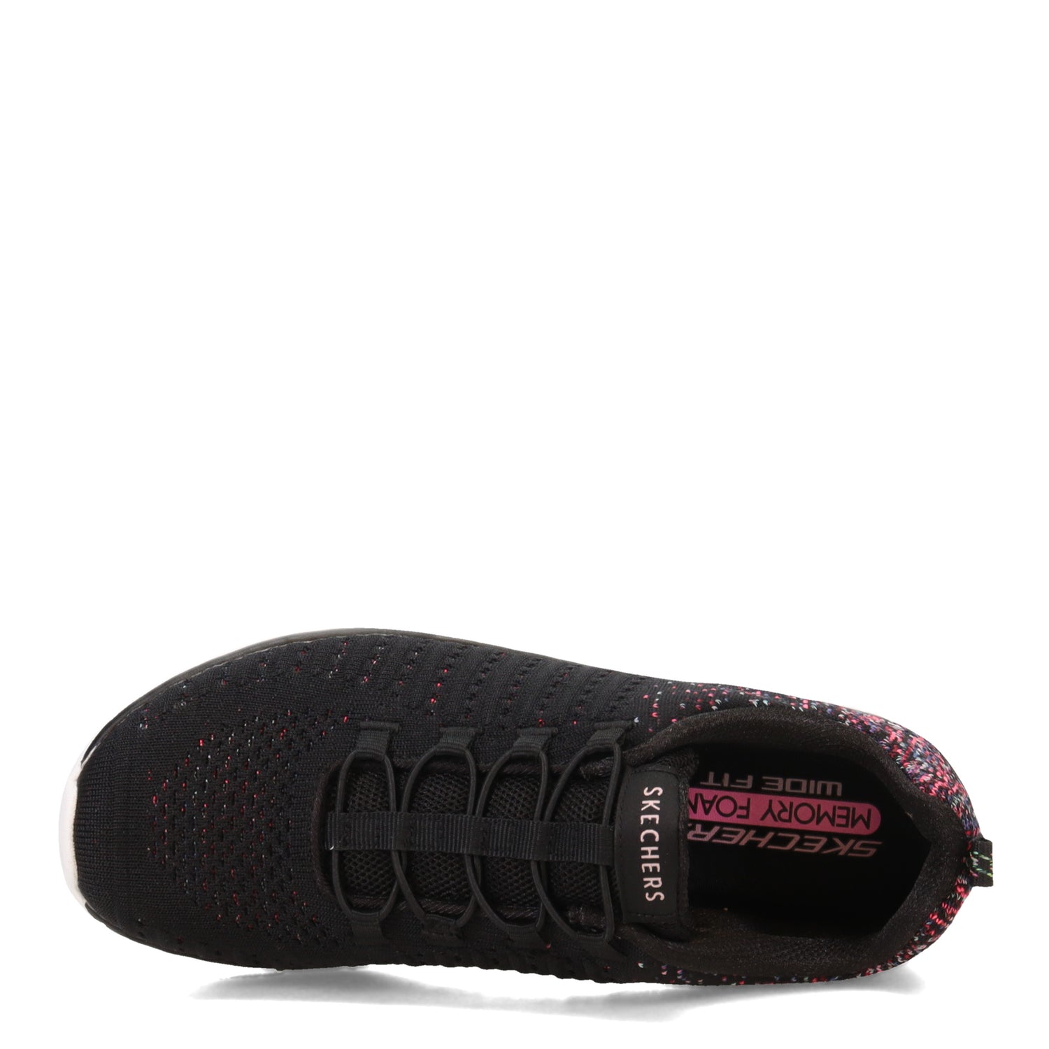 Peltz Shoes  Women's Skechers Virtue Sneaker - Wide Width BLACK PINK 104411W-BKPK