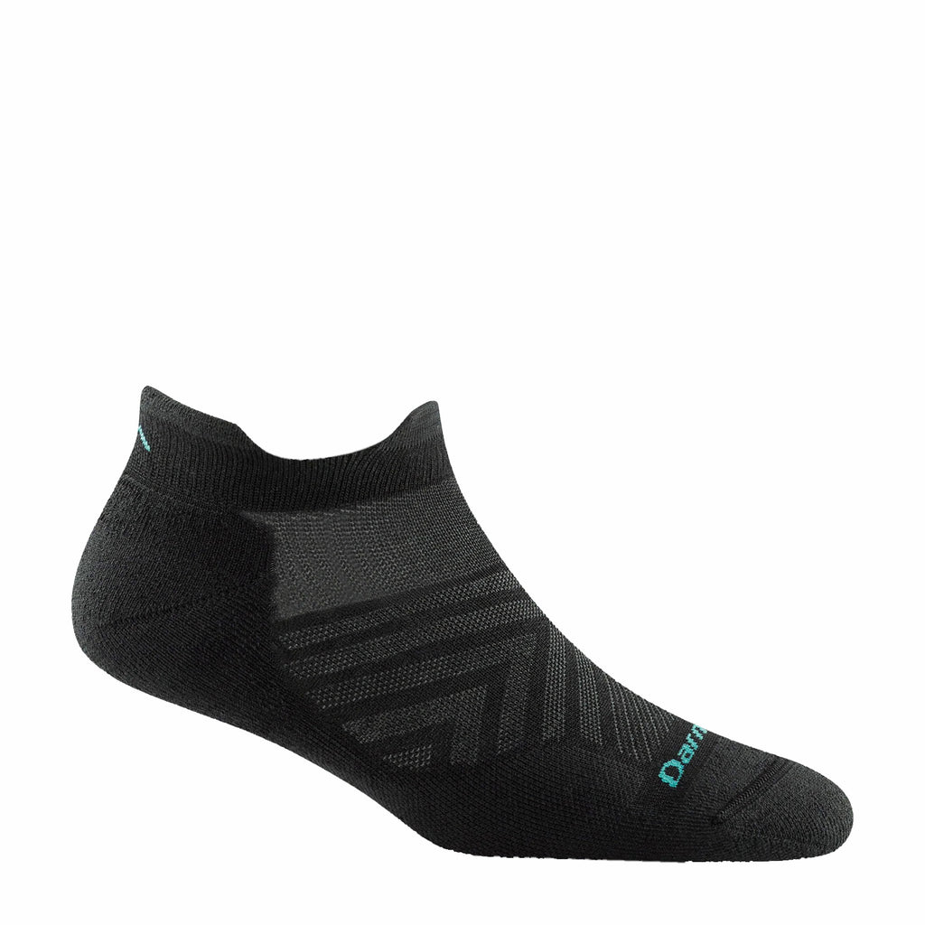Women's Darn Tough No Show Tab Cushioned Ultra-Lightweight Running Socks BLACK 1047-BLACK