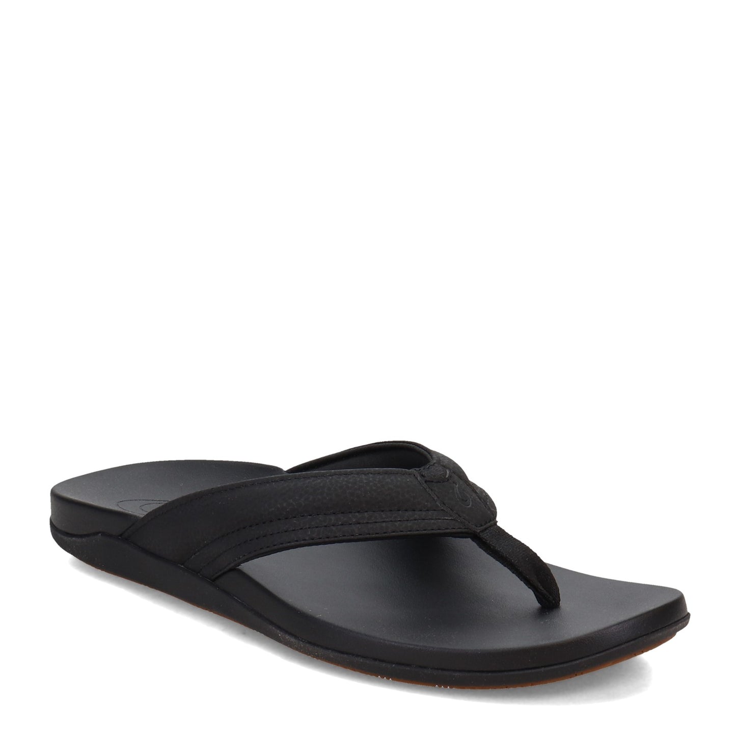 Peltz Shoes  Men's OluKai Maha Thong Sandal Black Black 10518-4040