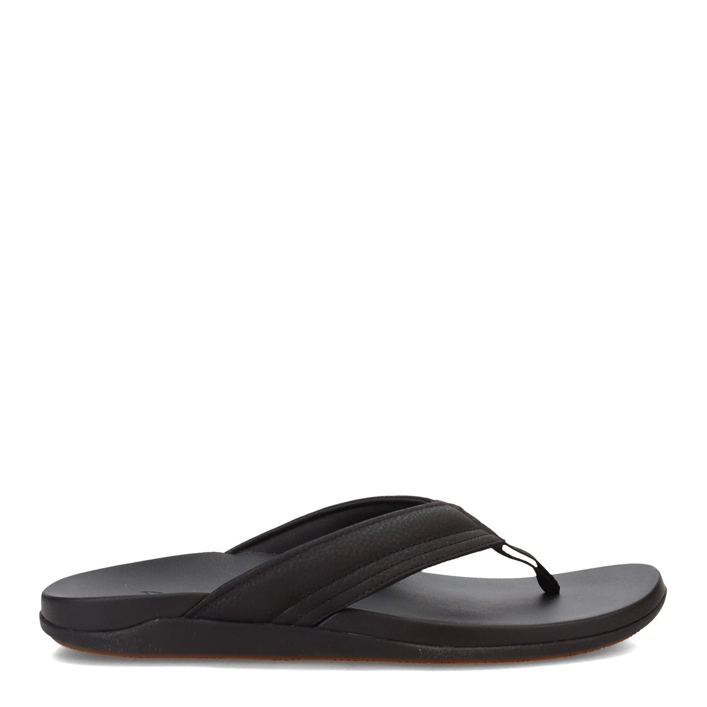 Peltz Shoes  Men's OluKai Maha Thong Sandal Black Black 10518-4040