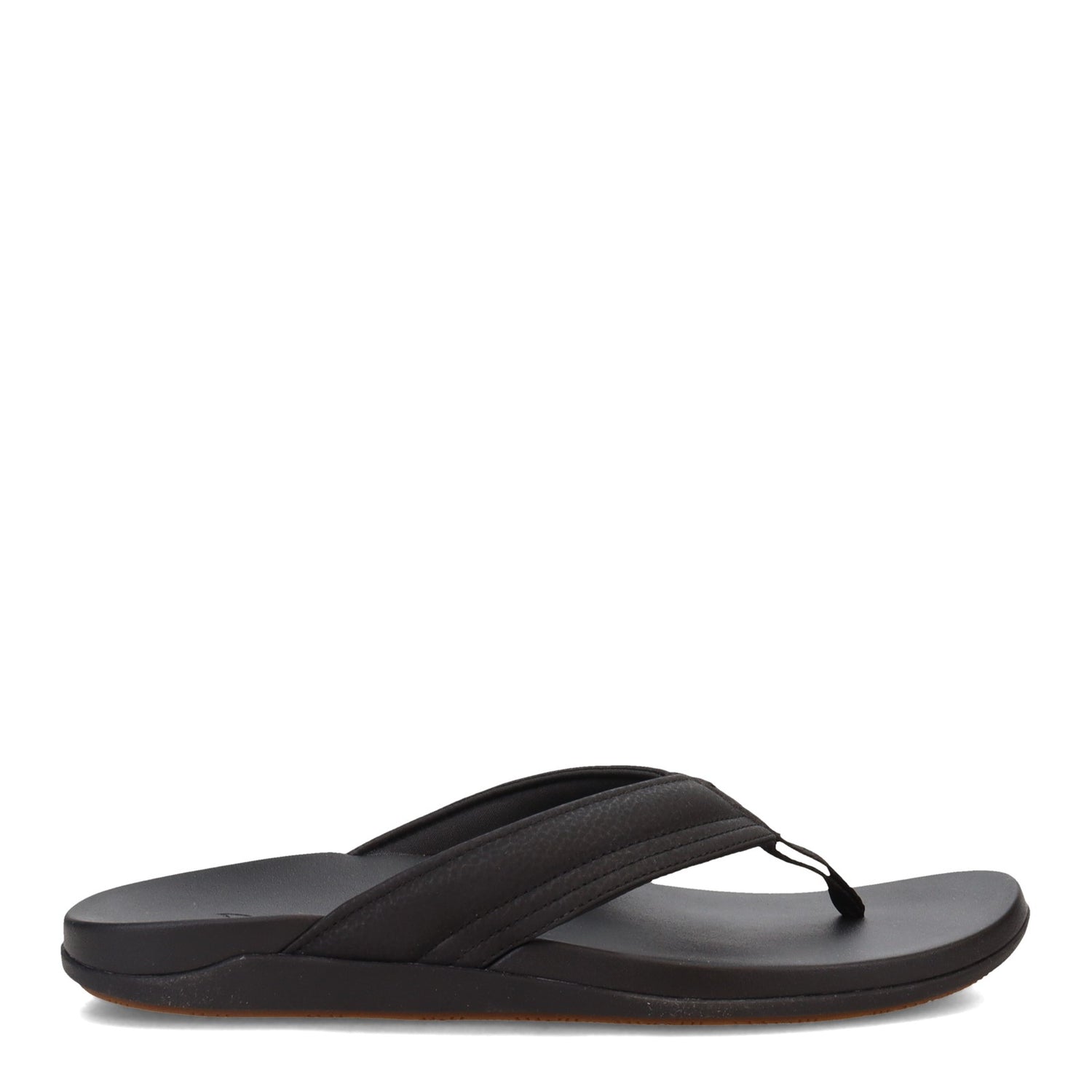Peltz Shoes  Men's OluKai Maha Thong Sandal Black Black 10518-4040
