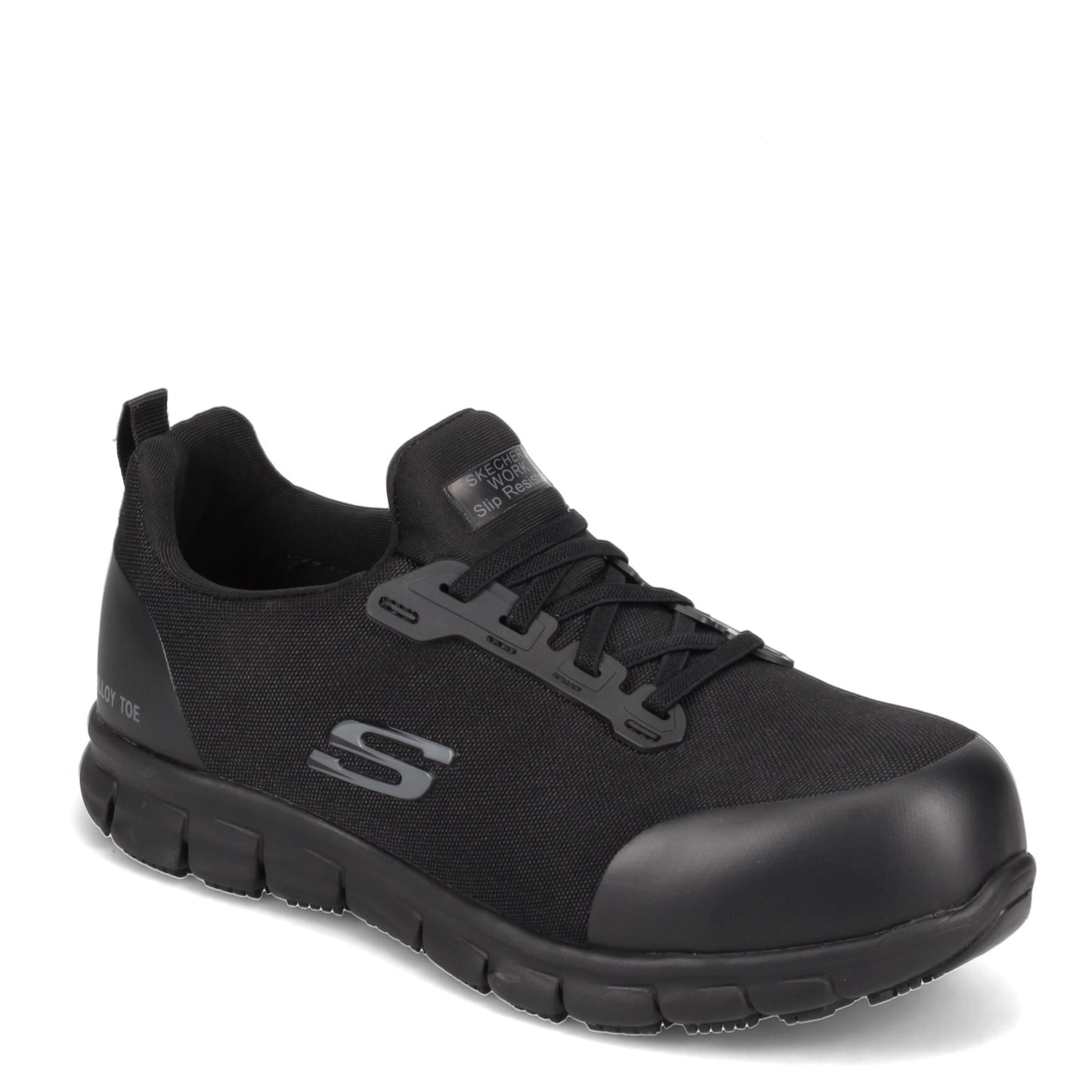 Peltz Shoes  Women's Skechers Work Sure Track - Irmo Alloy Toe Shoe BLACK 108003-BLK