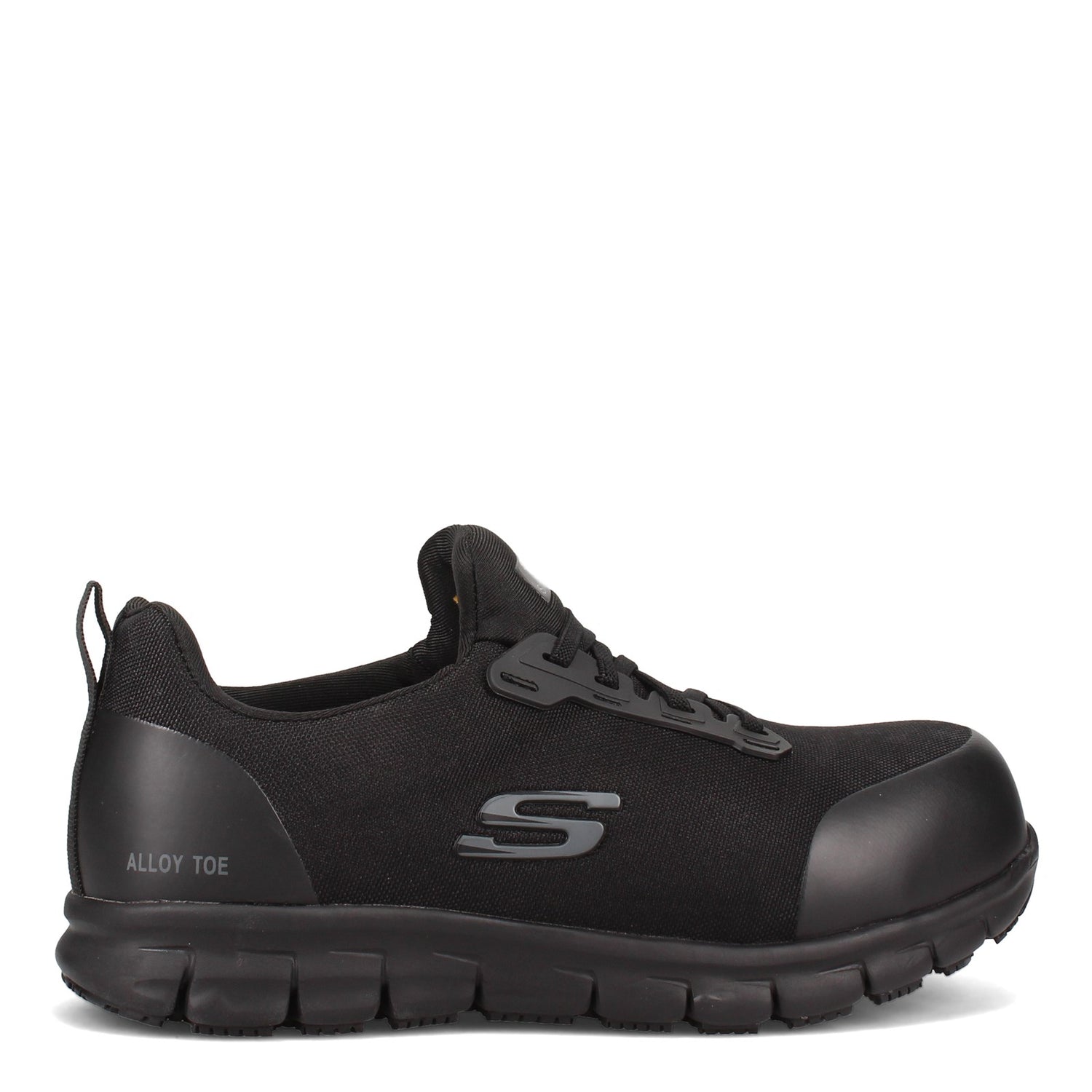 Peltz Shoes  Women's Skechers Work Sure Track - Irmo Alloy Toe Shoe BLACK 108003-BLK