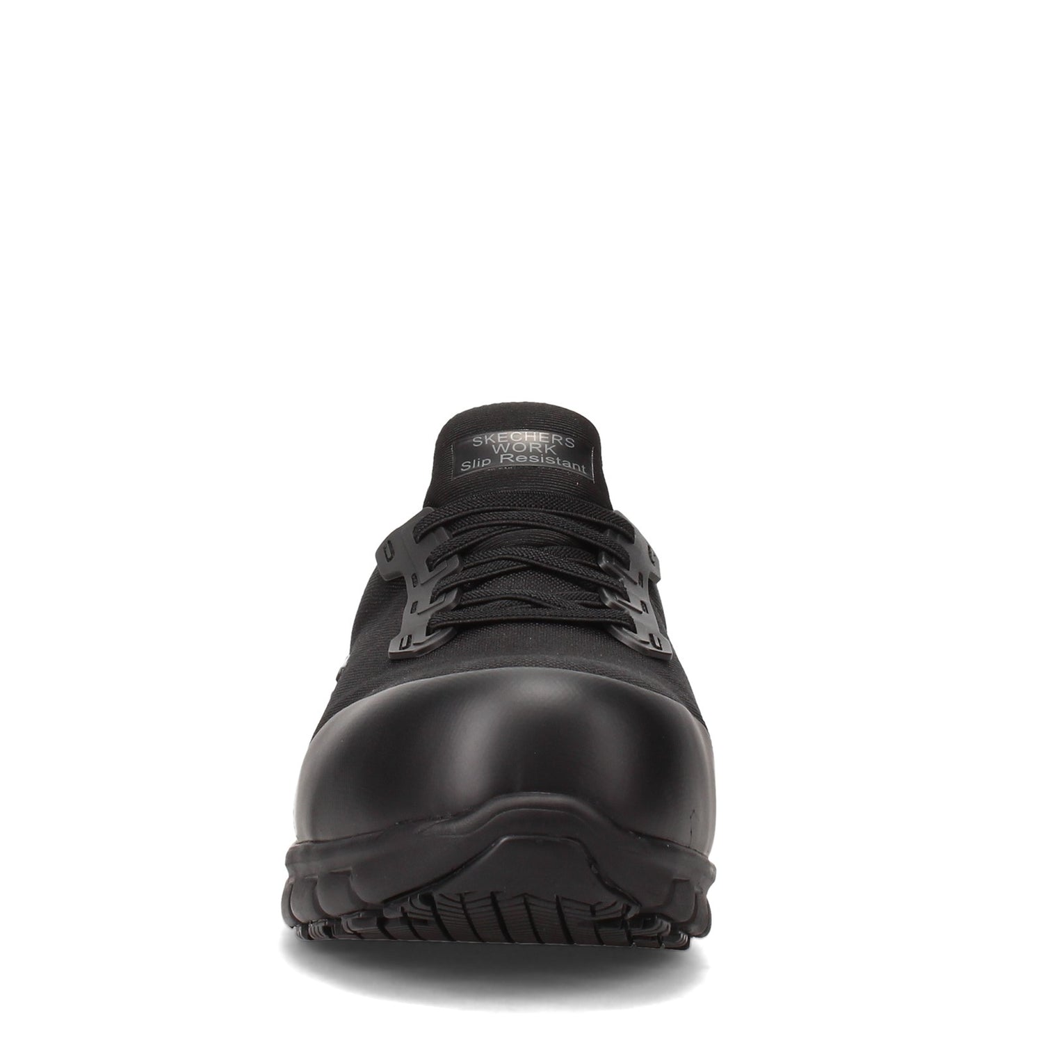 Peltz Shoes  Women's Skechers Work Sure Track - Irmo Alloy Toe Shoe BLACK 108003-BLK