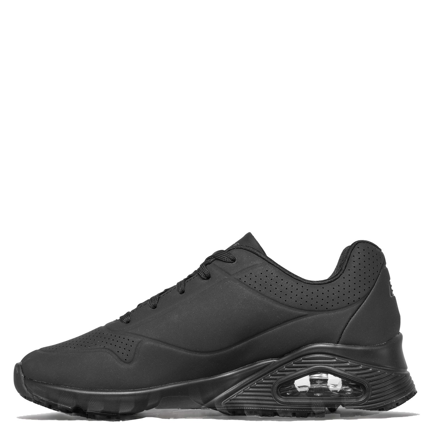Peltz Shoes  Women's Skechers Relaxed Fit: Uno SR Work Shoe - Wide Width BLACK 108021W-BLK