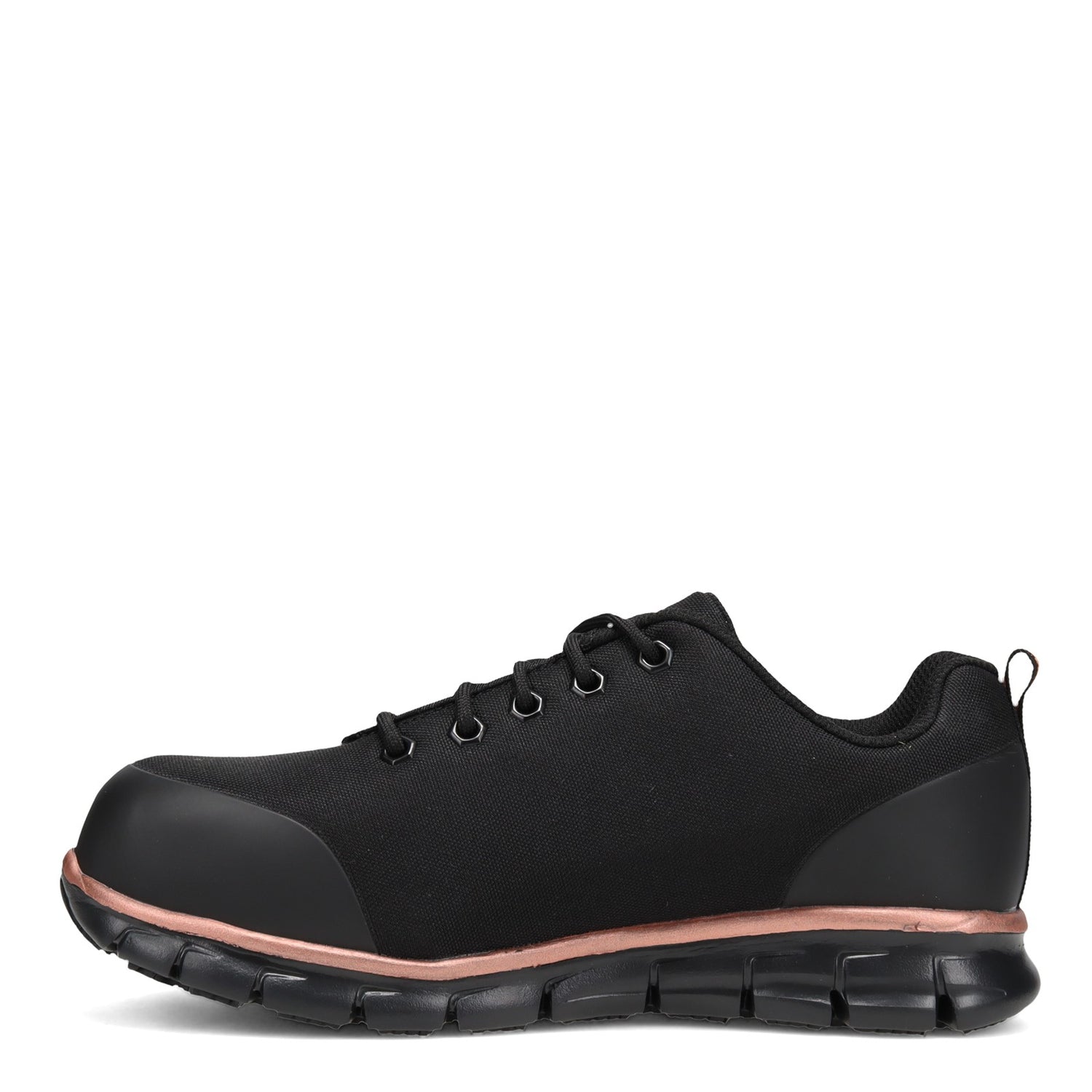 Peltz Shoes  Women's Skechers Work Sure Track - Chiton Alloy Toe Work Shoe - Wide Width Black 108025W-BKRG