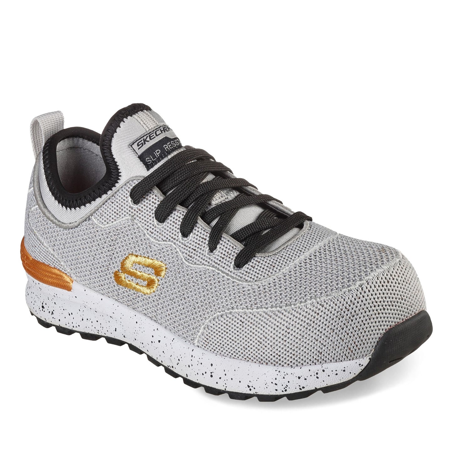 Peltz Shoes  Women's Skechers Work Bulklin - Balran Comp Toe Work Shoe - Wide Width Grey/Black 108033W-GYBK