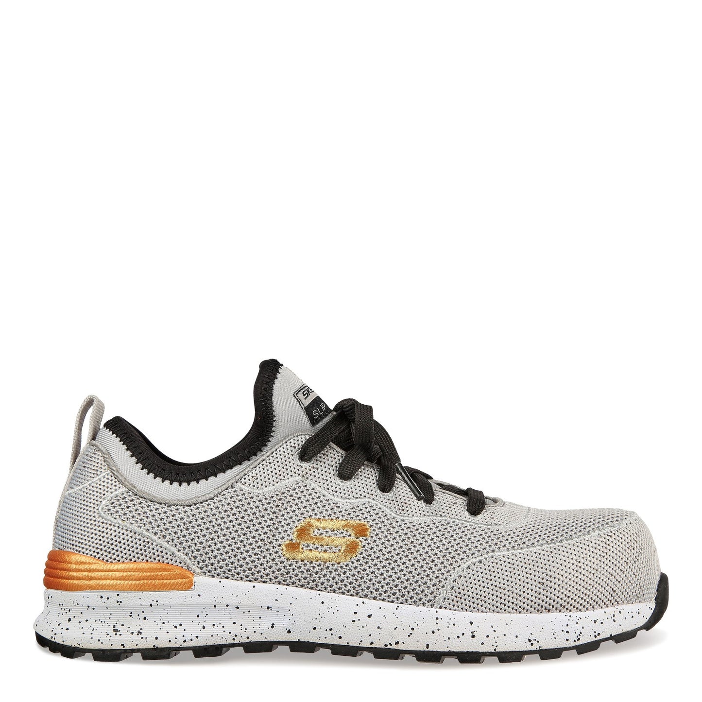 Peltz Shoes  Women's Skechers Work Bulklin - Balran Comp Toe Work Shoe - Wide Width Grey/Black 108033W-GYBK