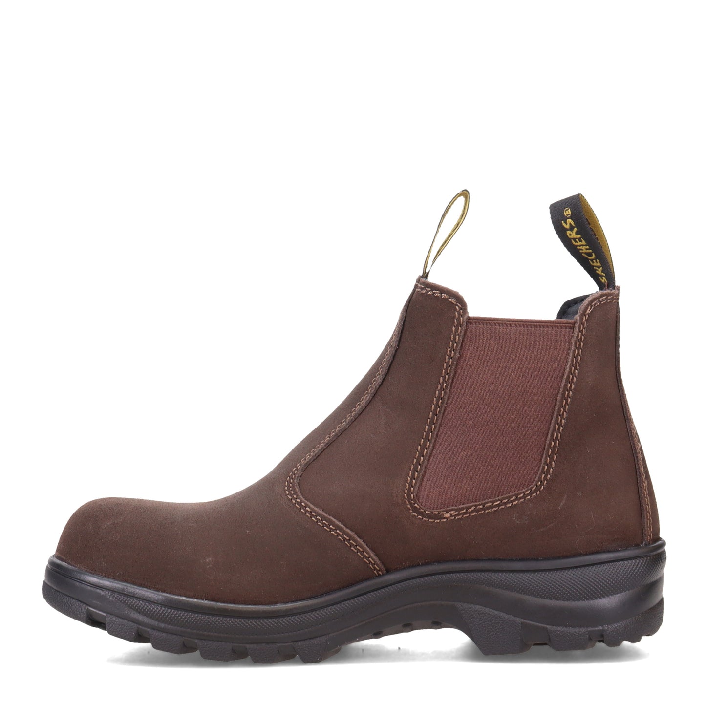 Peltz Shoes  Women's Skechers Workshire - Jannit Comp Toe Work Boot BROWN 108082-BRS