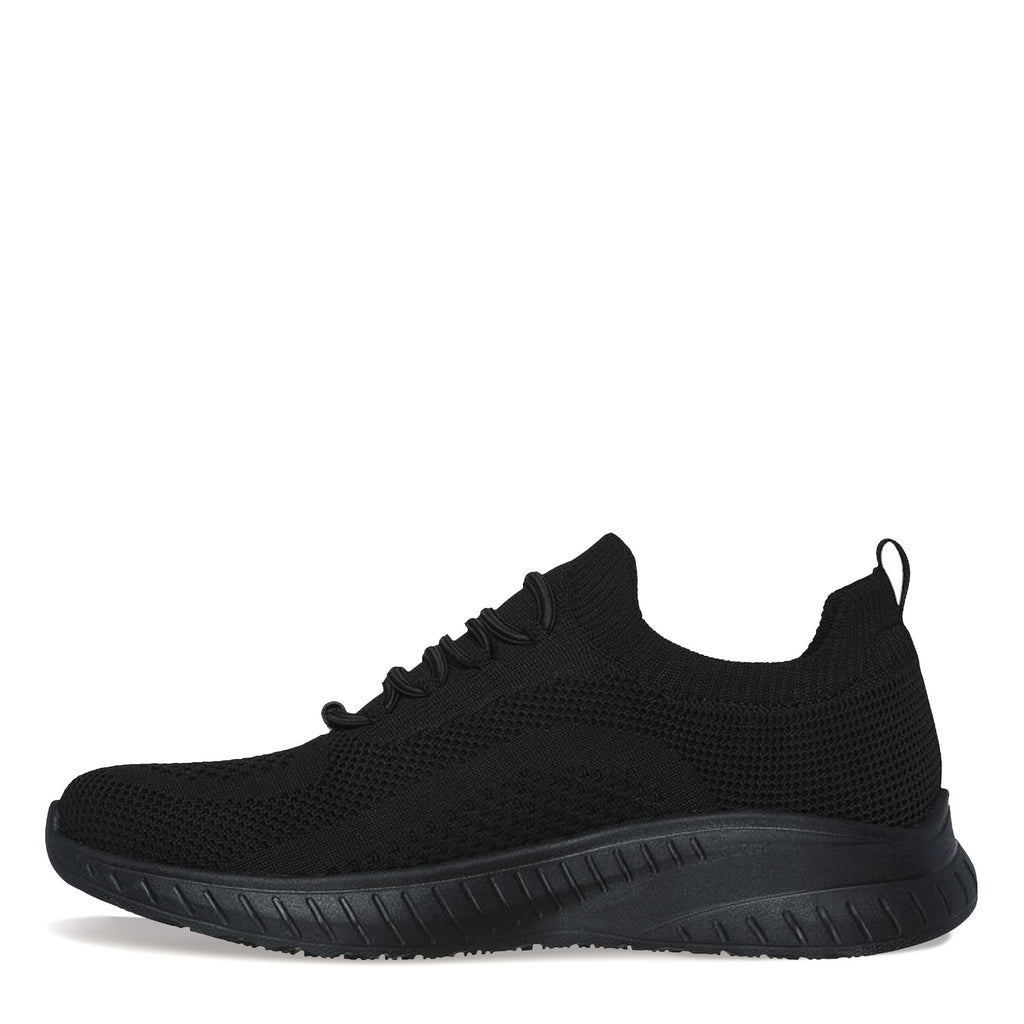 Women's Skechers Work Relaxed Fit: BOBS Sport Squad Chaos Slip Resistant Sneaker - Wide Width BLACK 108145W-BLK