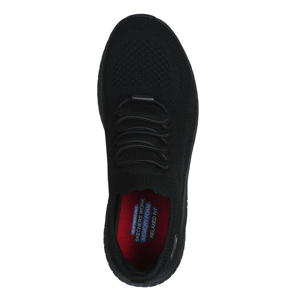 Women's Skechers Work Relaxed Fit: BOBS Sport Squad Chaos Slip Resistant Sneaker - Wide Width BLACK 108145W-BLK