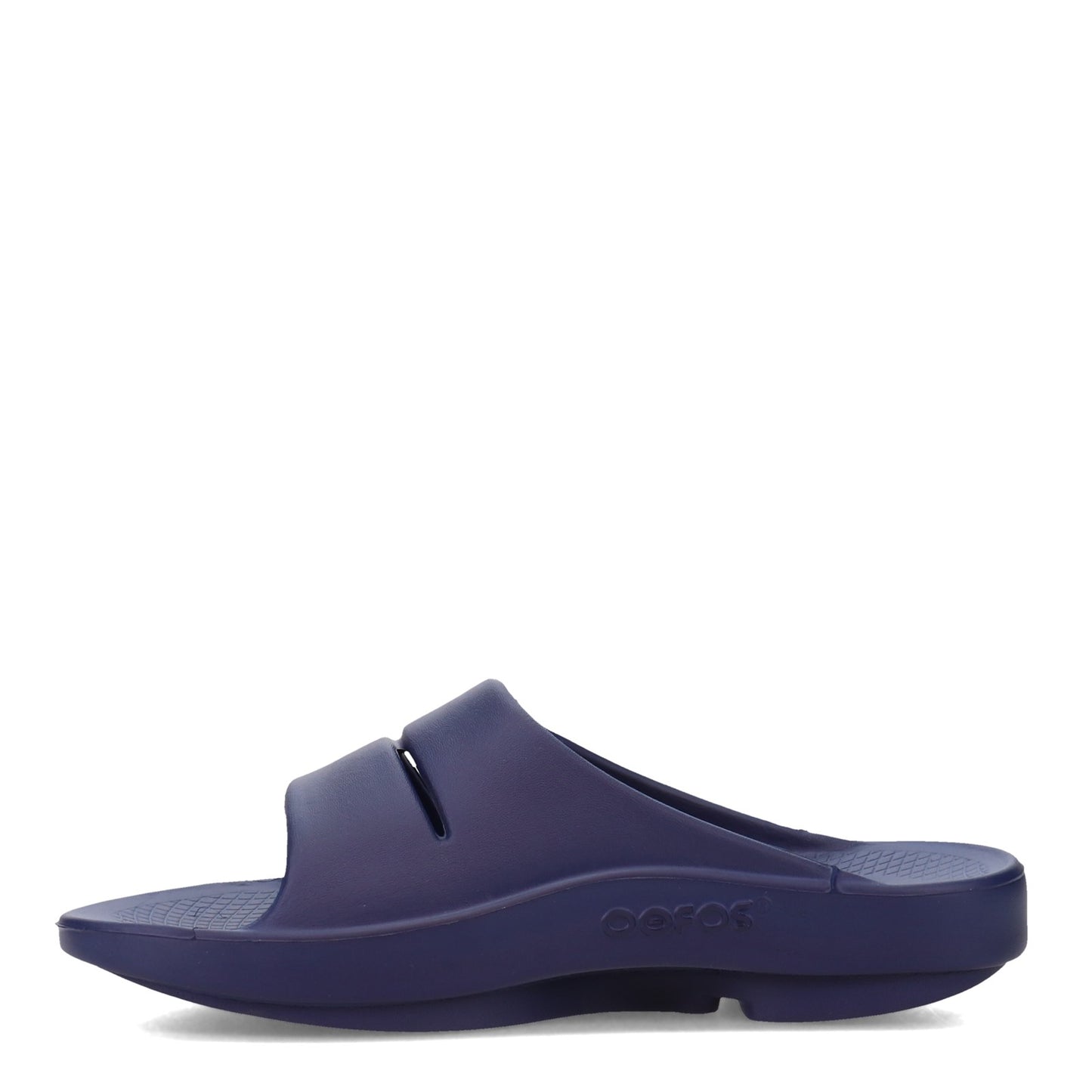 Peltz Shoes  Men's Oofos OOahh Slide Sandal NAVY 1100-NAVY