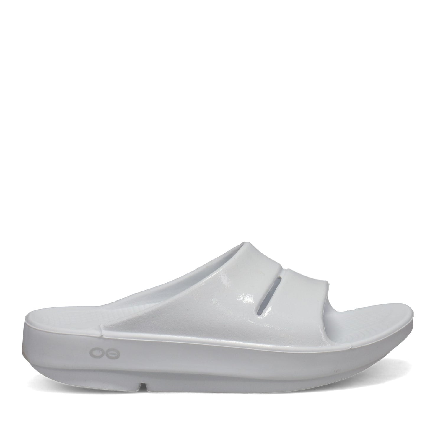 Peltz Shoes  Women's Oofos OOahh Luxe Slide Sandal WHITE 1101-WHITE