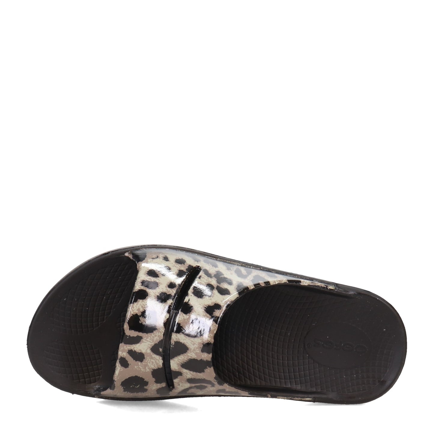 Peltz Shoes  Women's Oofos OOahh Luxe Slide Sandal CHEETAH 1103-BLKCHEETAH
