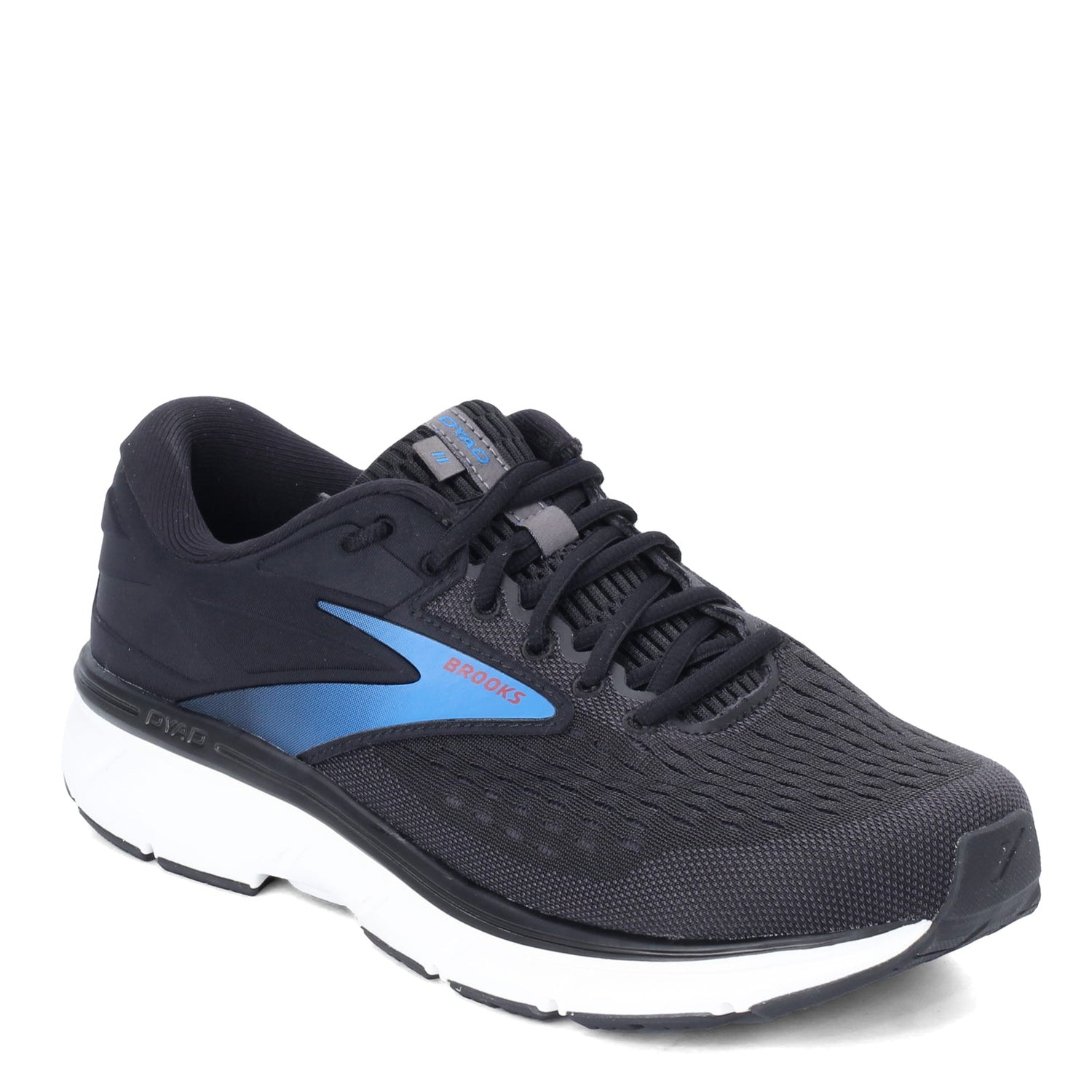 Peltz Shoes  Men's Brooks Dyad 11 Running Shoe Black/Ebony/Blue 110323 1D 064