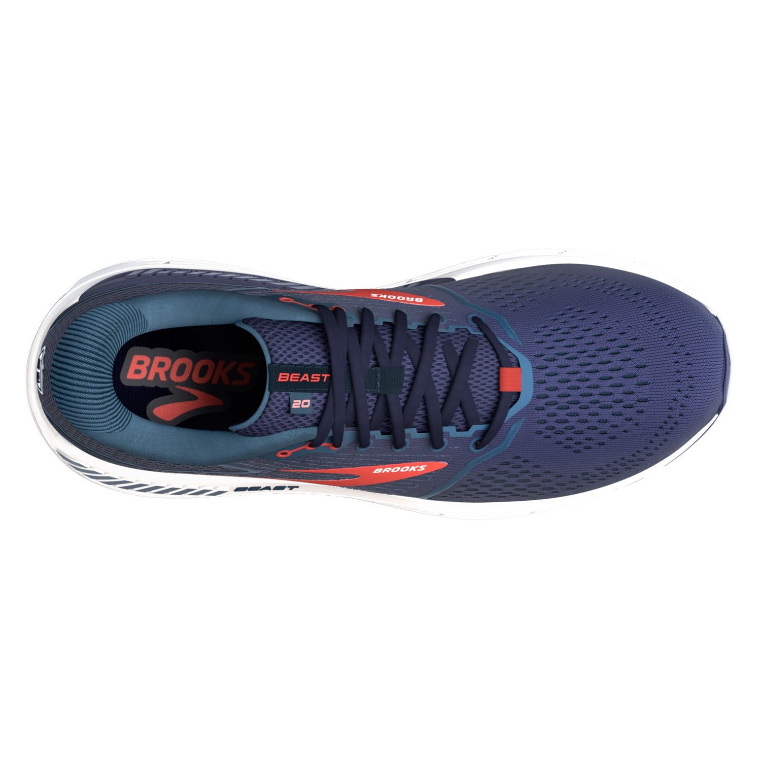 Peltz Shoes  Men's Brooks Beast 20 Running Shoe - Extra Wide Width Peacoat/Midnight/Red 110327 4E 480