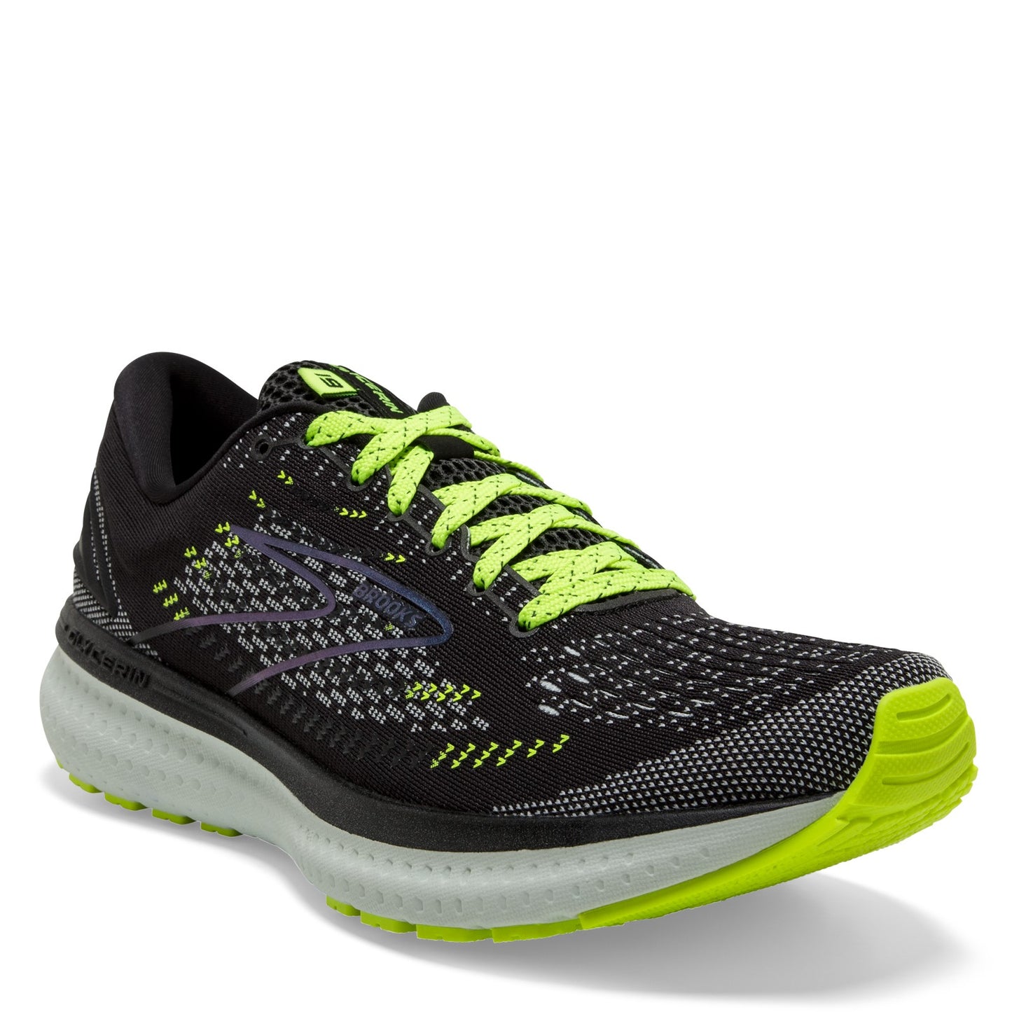 Peltz Shoes  Men's Brooks Glycerin 19 Running Shoe BLACK NIGHTLIFE 110356 1D 050