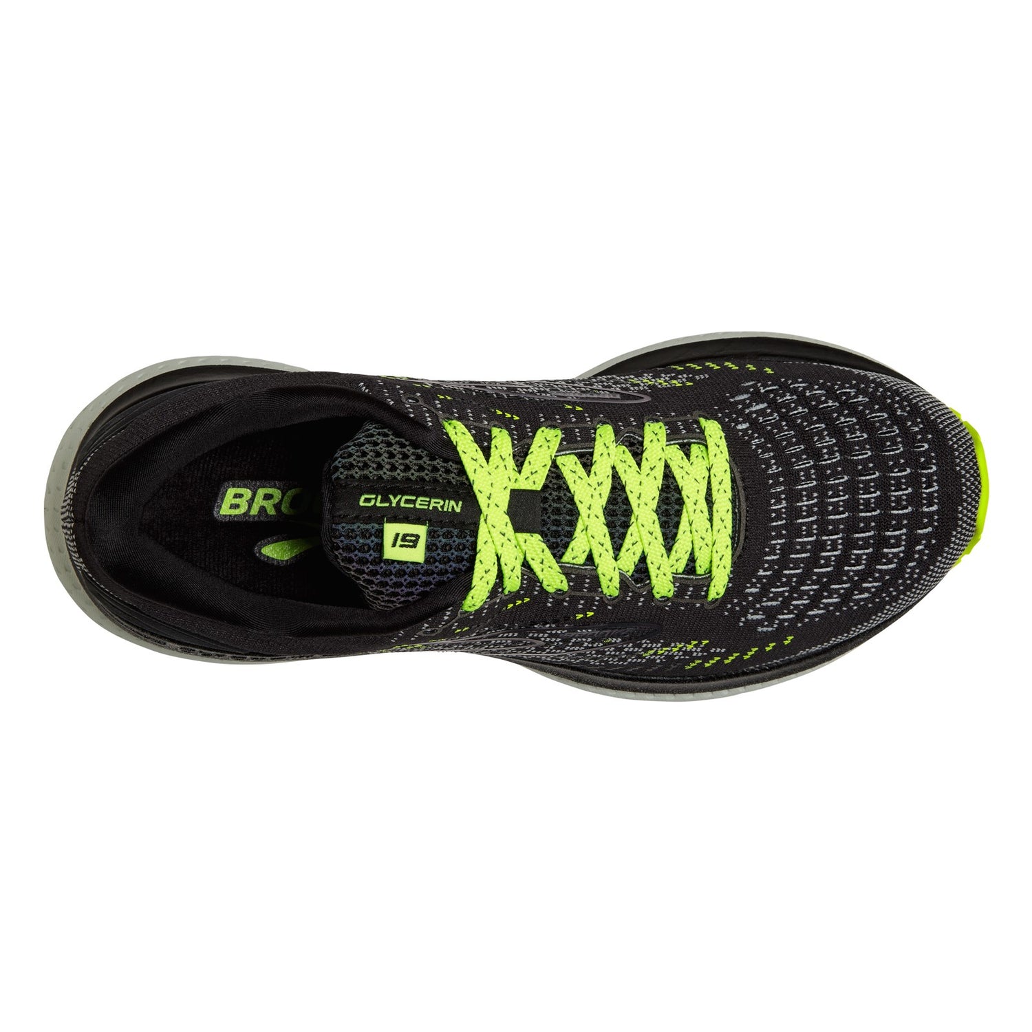 Peltz Shoes  Men's Brooks Glycerin 19 Running Shoe BLACK NIGHTLIFE 110356 1D 050