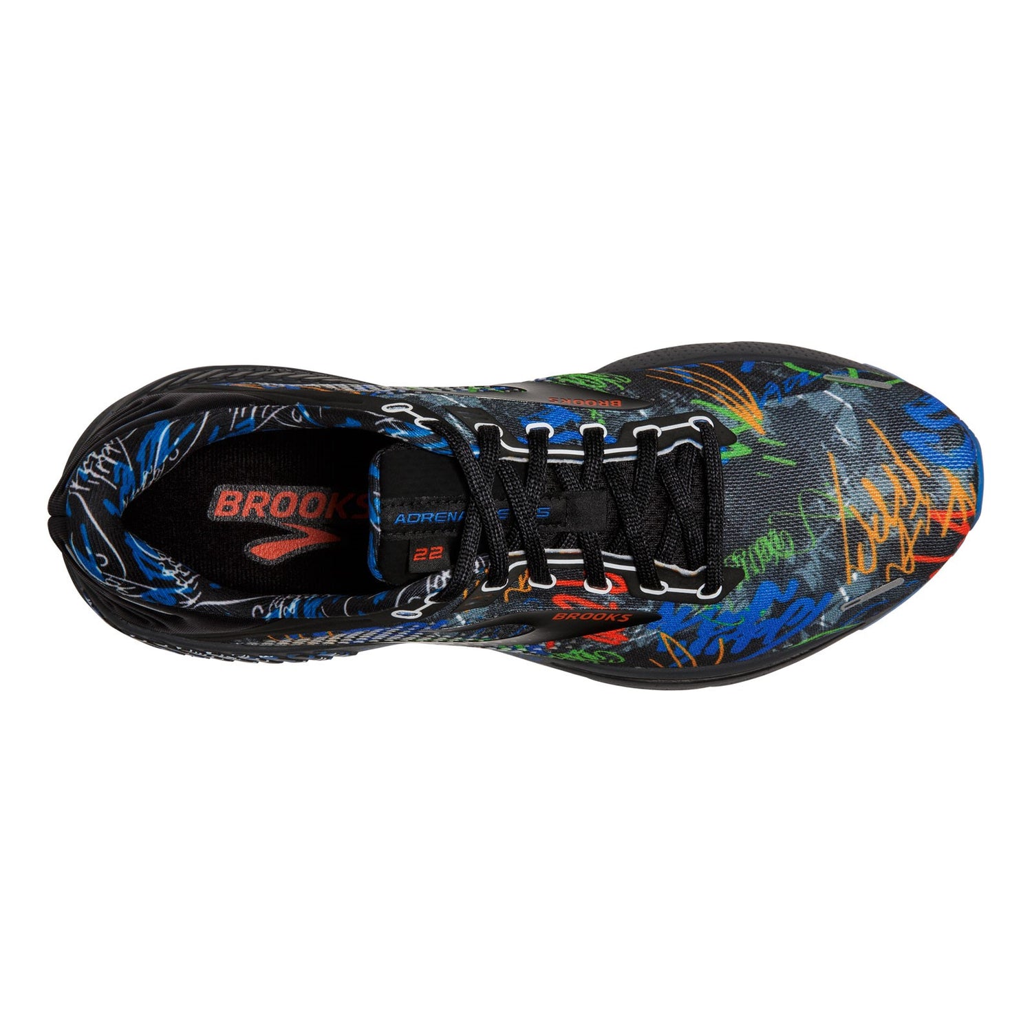 Peltz Shoes  Men's Brooks Adrenaline GTS 22 Running Shoe Black/Blue/Cherry 110366 1D 084