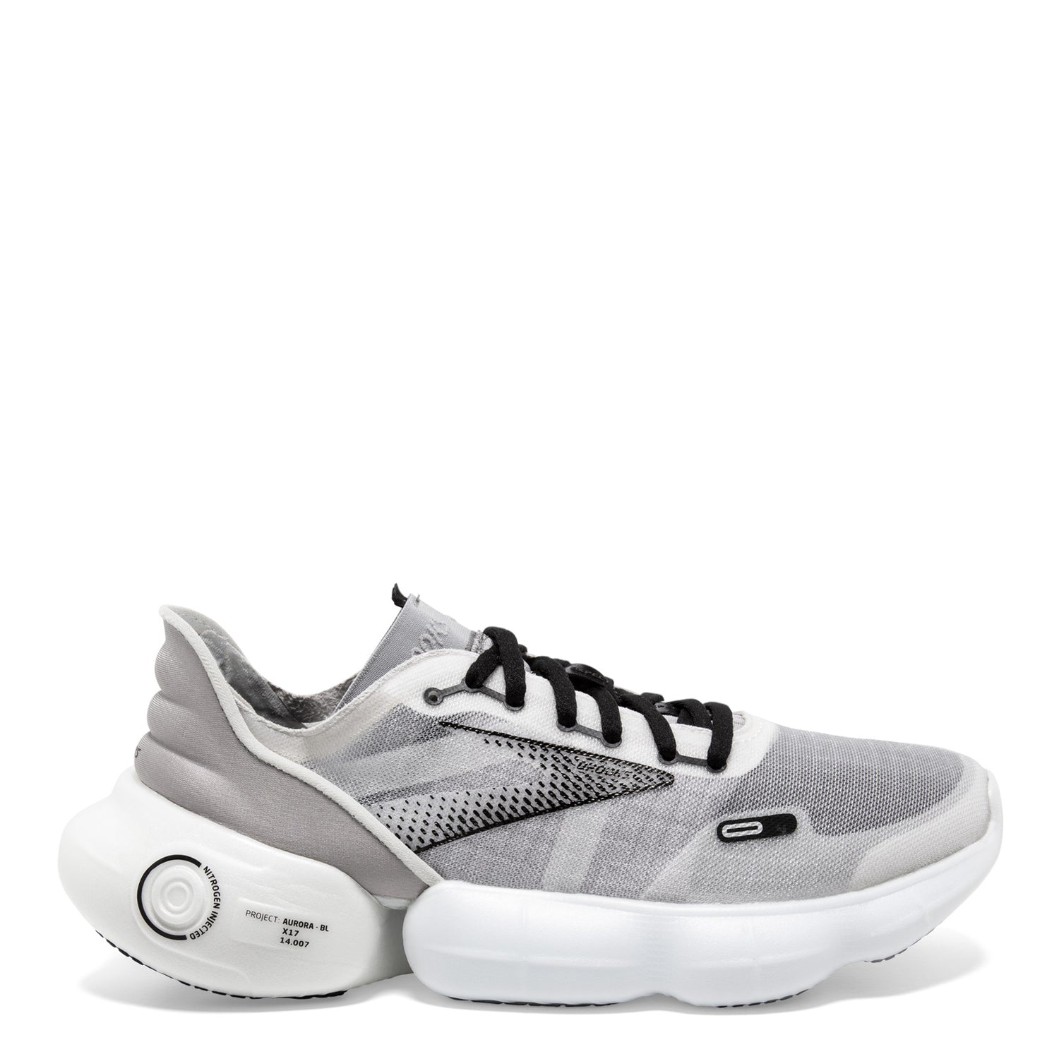 Peltz Shoes  Men's Brooks Aurora-BL Running Shoe White/Alloy/Black 110367 1D 108