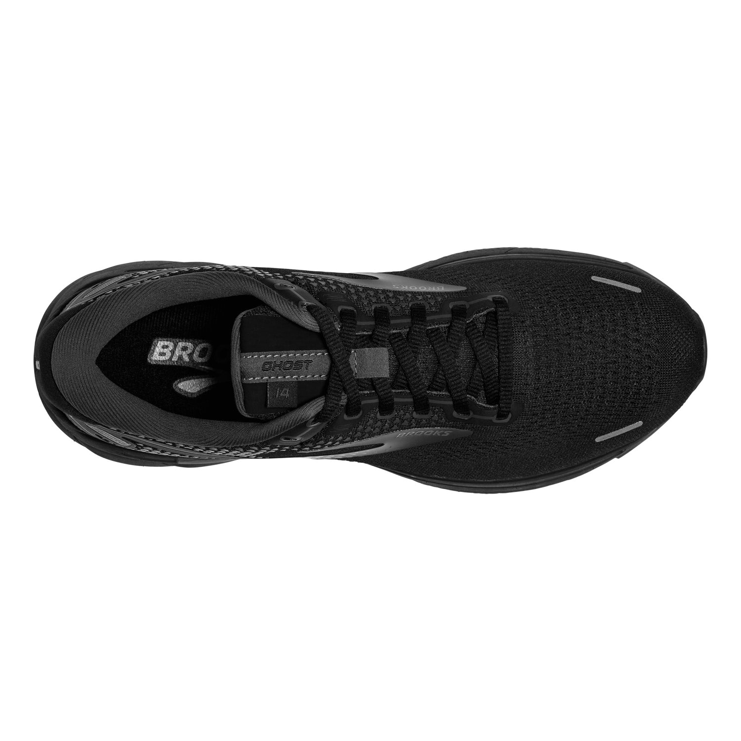 Peltz Shoes  Men's Brooks Ghost 14 Running Shoe - Wide Width Black/Ebony 110369 2E 020