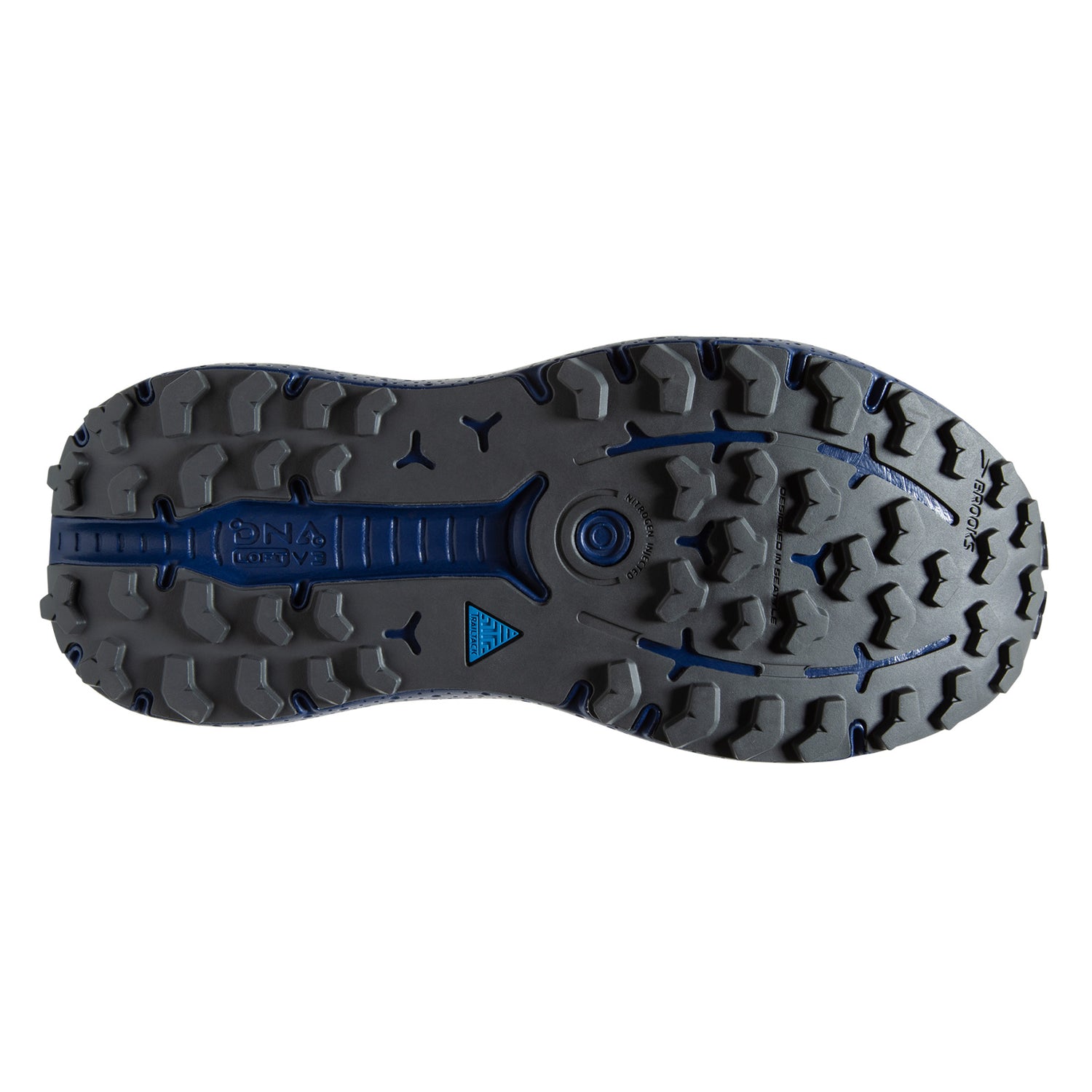 Peltz Shoes  Men's Brooks Caldera 6 Trail Running Shoe Grey/Blue 110379 1D 071
